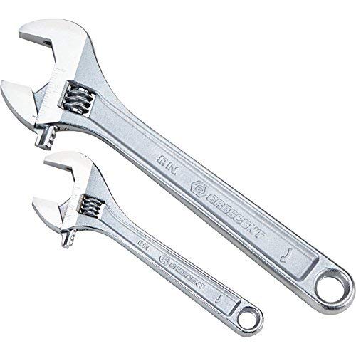 2-Piece Adjustable Wrench Set - Heavy Duty Steel Tools for Plumbing, Automotive & DIY Home Repairs