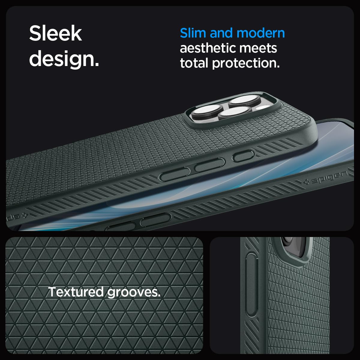 Spigen Liquid Air Armor Case for iPhone 16 Pro Max - Slim Protective Cover with Military-Grade Protection in Abyss Green | Perfect for Daily Use, Travel & Outdoor Activities