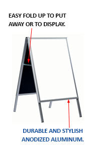 22x28 Dry Erase Whiteboard with A-Frame Stand - Double Sided Blackboard for Sidewalk Signs, Restaurants, Classrooms & Office Meetings
