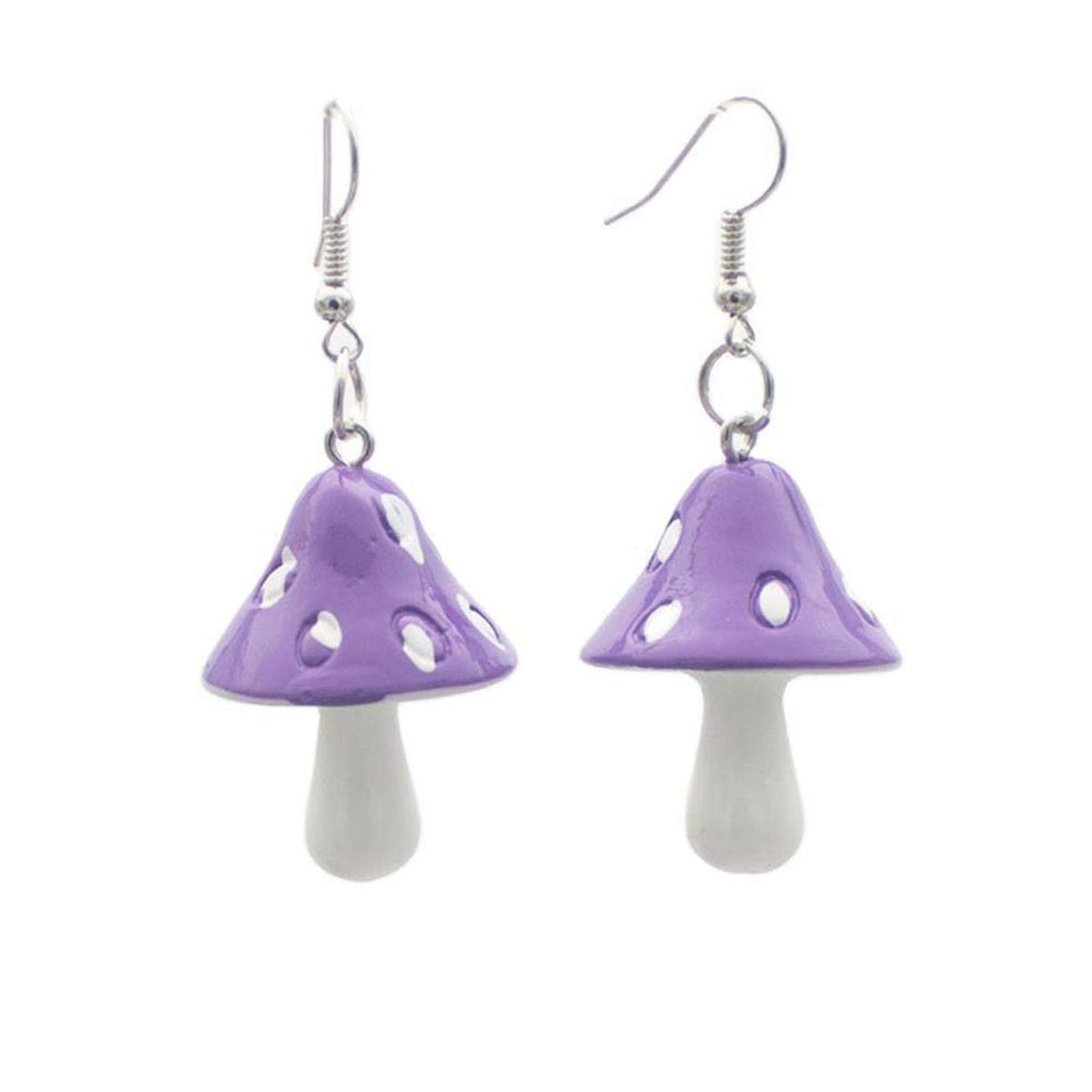 Handmade Colorful Mushroom Dangle Earrings - Sweet Chic Drop Earrings for Women, Fun Simulation Mushroom Jewelry | Perfect for Festival Outfits, Cosplay & Unique Gift Ideas