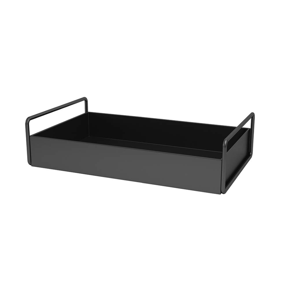 Black Bathroom Countertop Organizer Tray - Vanity Makeup & Perfume Display, Kitchen Counter Decor, Coffee Table Decorative Tray for Home Organization | Perfect for Bathroom Storage, Makeup Display & Living Room Decor