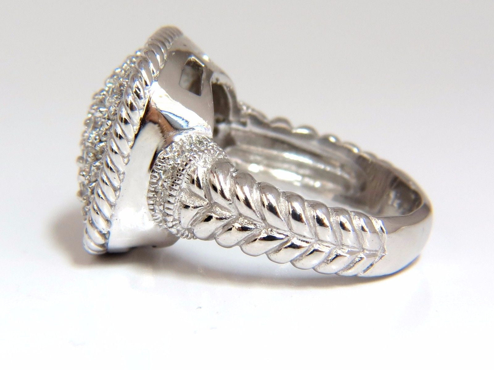 1.36 Carat Natural Diamond Double Shank Rope Twist Square Dome Ring in 14K Gold (G/VS) - Elegant Wedding Band, Anniversary Gift, or Special Occasion Jewelry