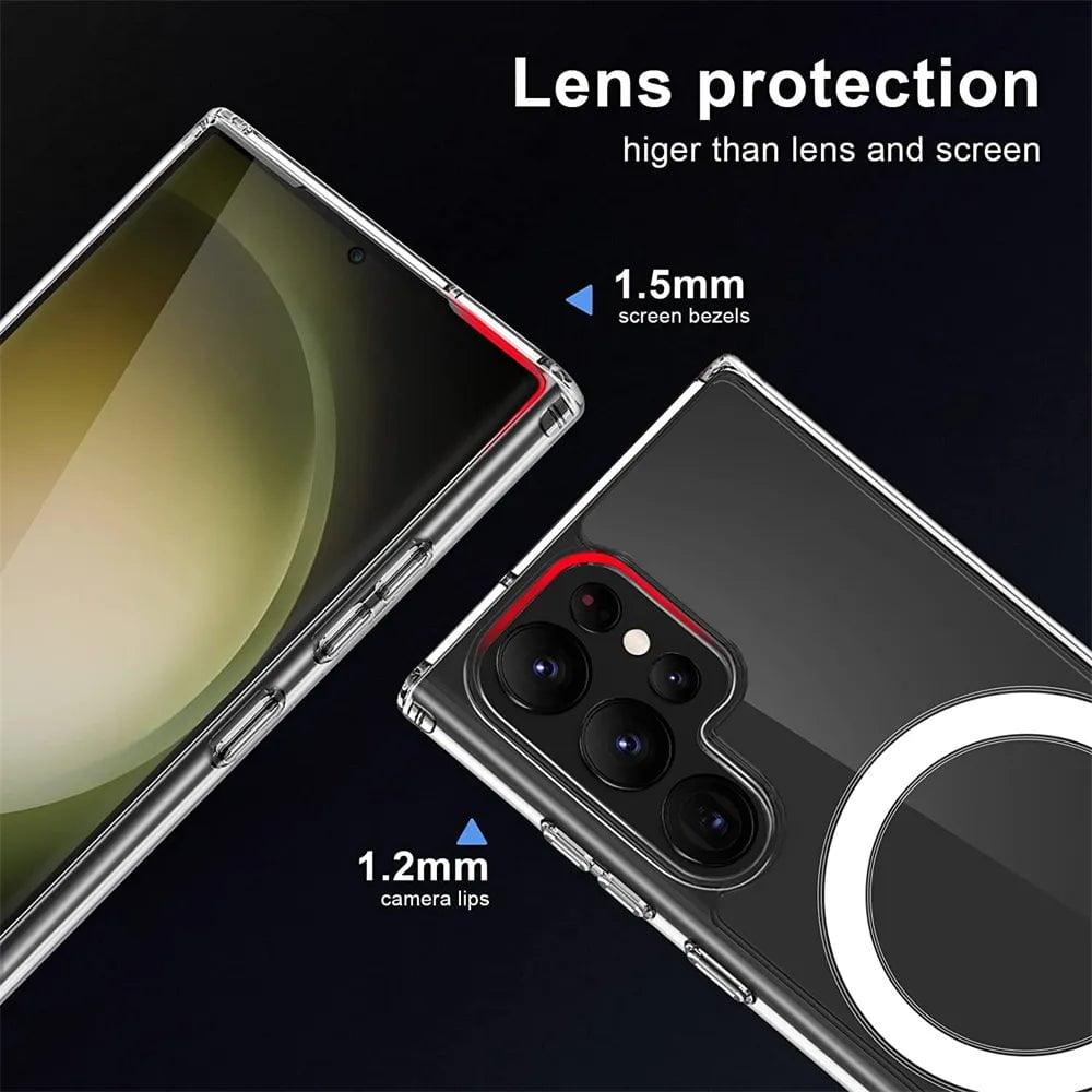 Samsung Galaxy S24 MagSafe Magnetic Wireless Charging Case - Fast Charging Phone Cover for iPhone 15/14/13 - Perfect for Travel, Work & Everyday Use