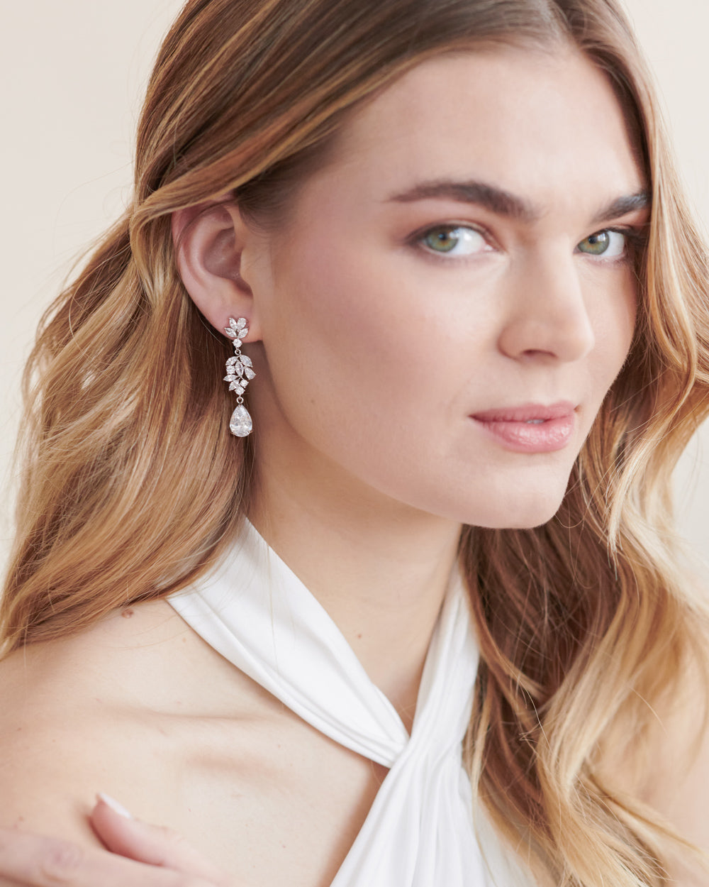 Helena CZ Crystal Dangle Earrings for Women - Elegant Drop Earrings for Party, Wedding & Evening Wear