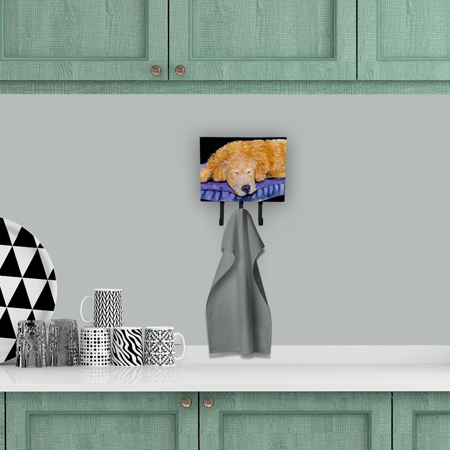 Golden Retriever Wall Hook Organizer - Key Holder, Leash Hanger & Coat Rack for Entryway, Kitchen, Bathroom - Perfect for Hanging Keys, Towels, Aprons, Dog Leashes & More