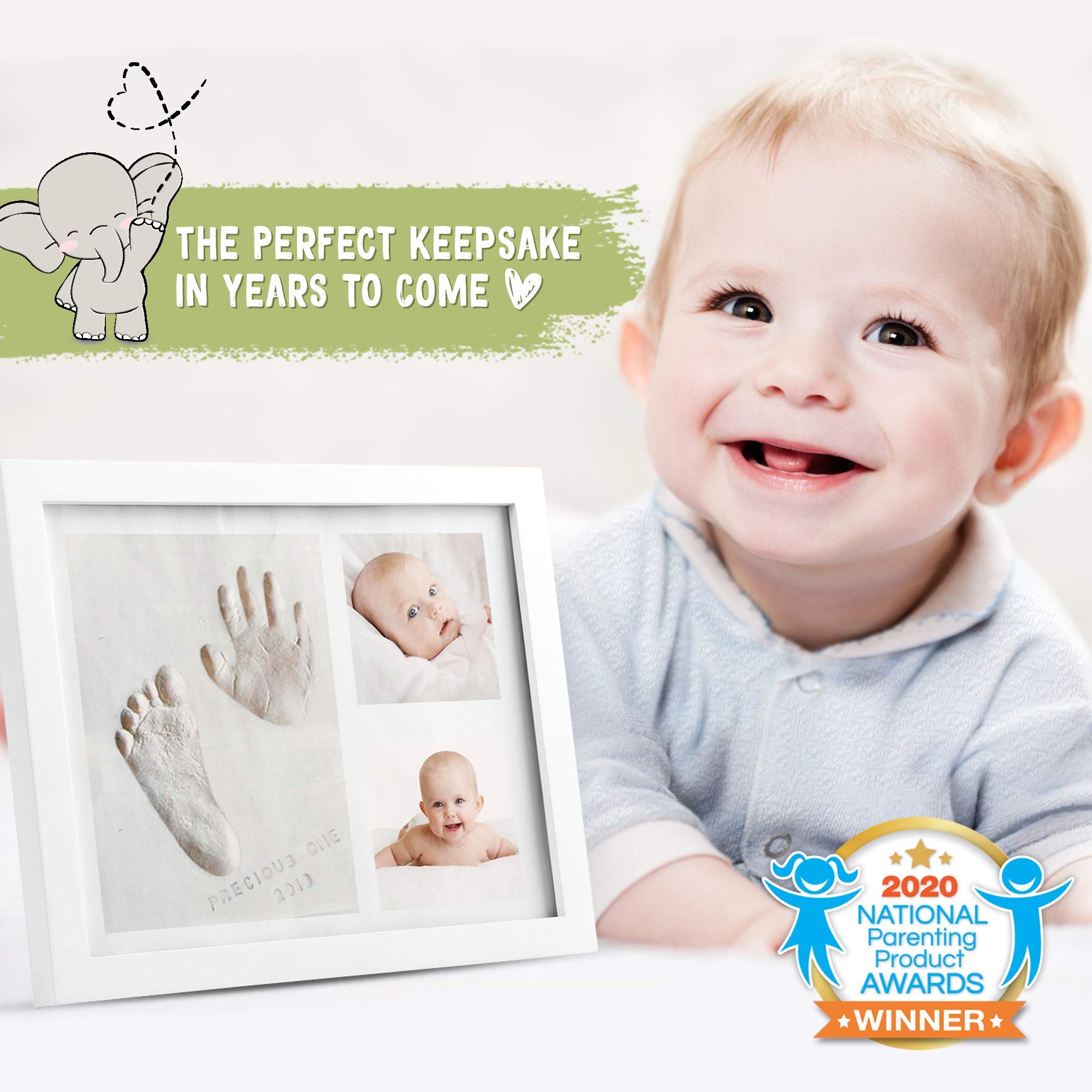 Baby Handprint Footprint Kit - Newborn Memory Frame for Nursery & Baby Shower Gifts