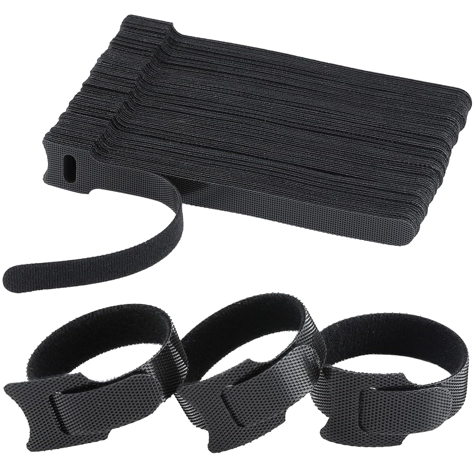 120 Pack Reusable Velcro Cable Ties - 6 Inch x 0.5 Inch Self-Gripping Cable Organizers for TV Wires, Computer Cables & Desk Management - Perfect for Home Office, Gaming Setup and Electronics Organization