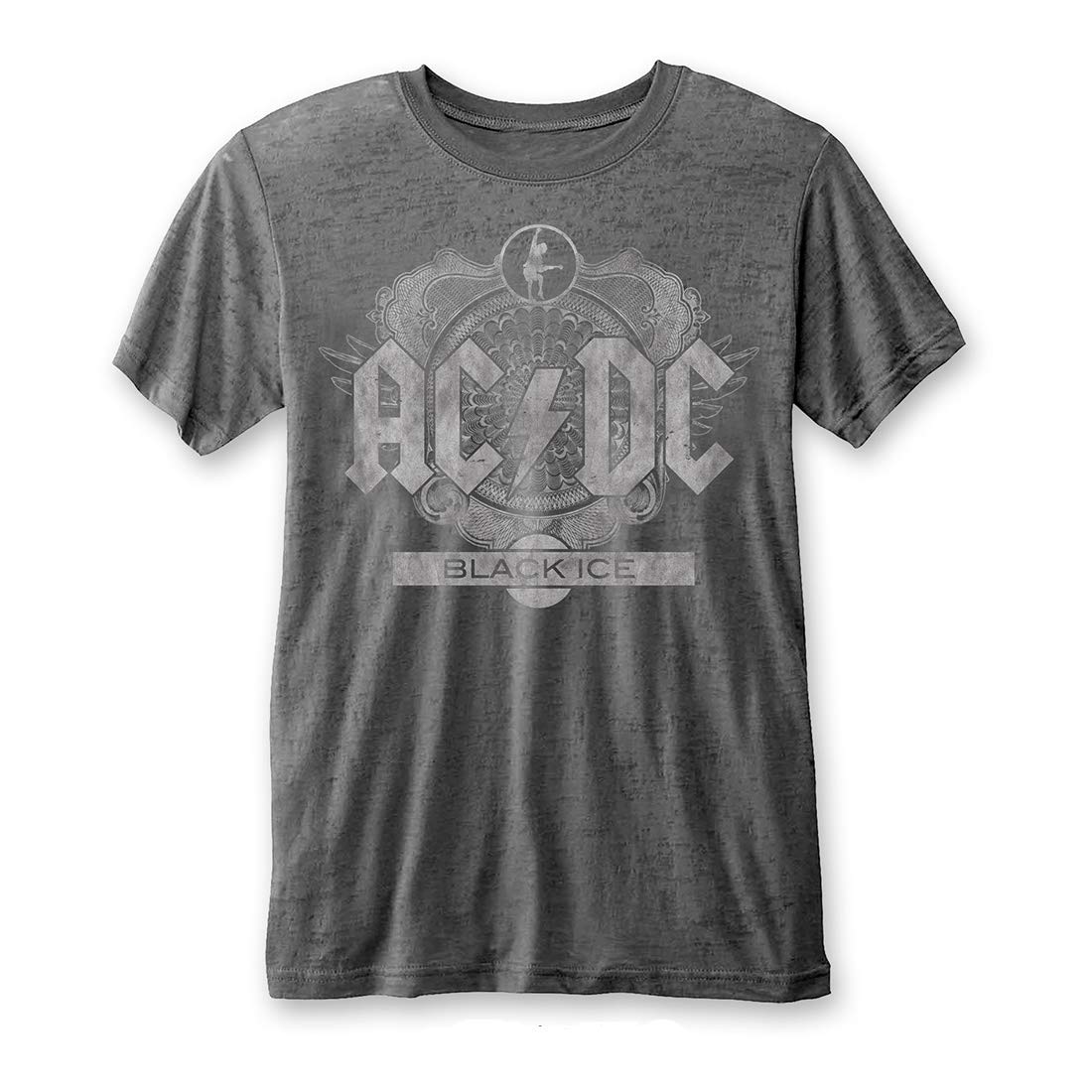 AC/DC Men's High Voltage Highway to Hell World Tour 1979/80 Vintage Rock Band T-Shirt (Black Ice Burn Out Charcoal Grey, X-Large) - Perfect for Concerts, Parties & Rock Music Fans