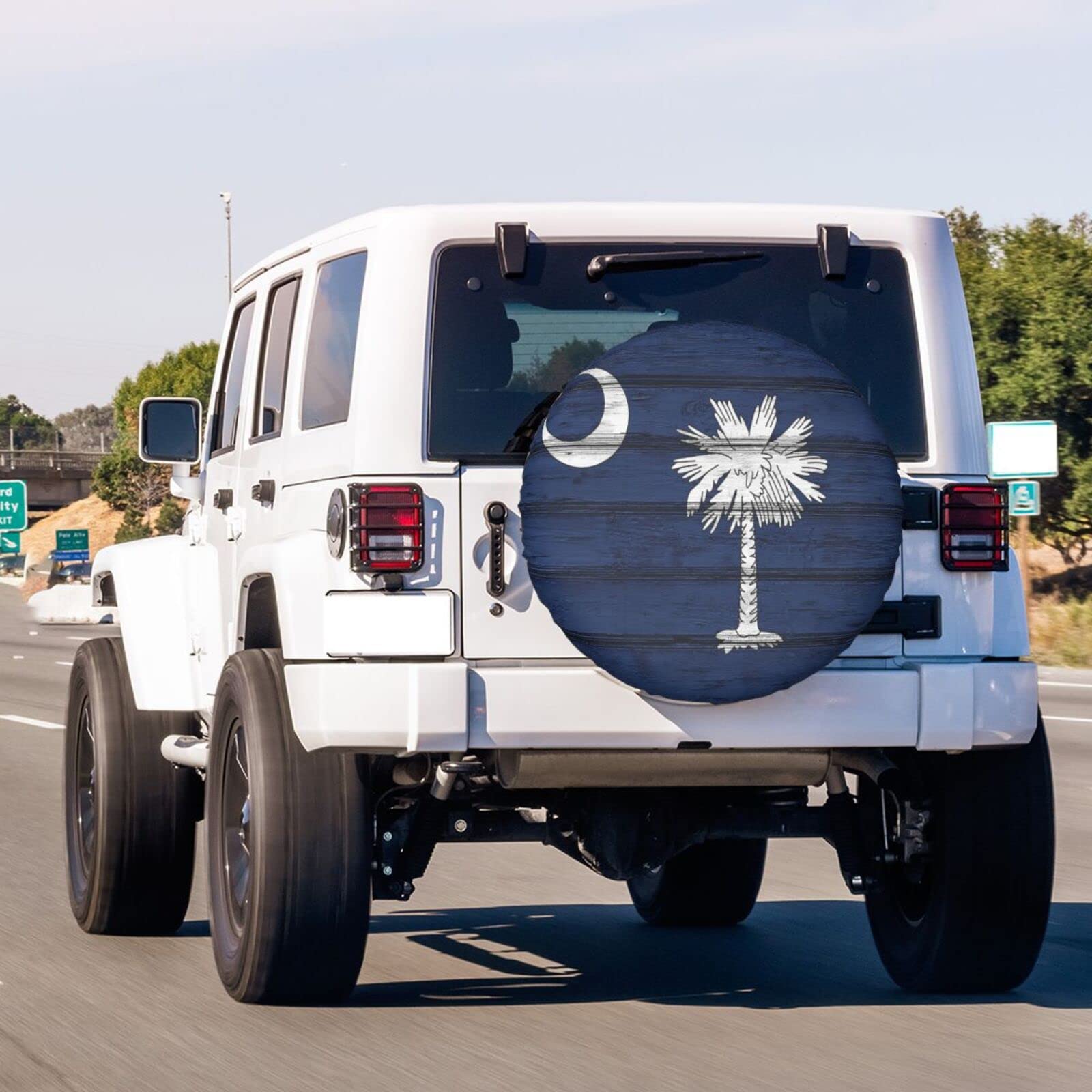 South Carolina Flag Spare Tire Cover - 14 Inch Dustproof Wheel Protector for Trailers, RVs, SUVs & Vehicles | Outdoor Travel Accessories & Road Trip Essentials