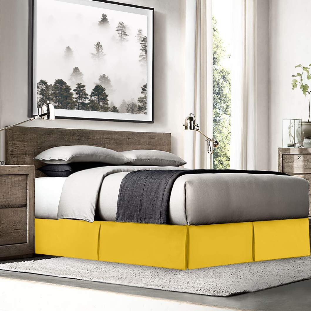 Luxury Pleated Bed Skirt - Premium Microfiber Dust Ruffle with 15