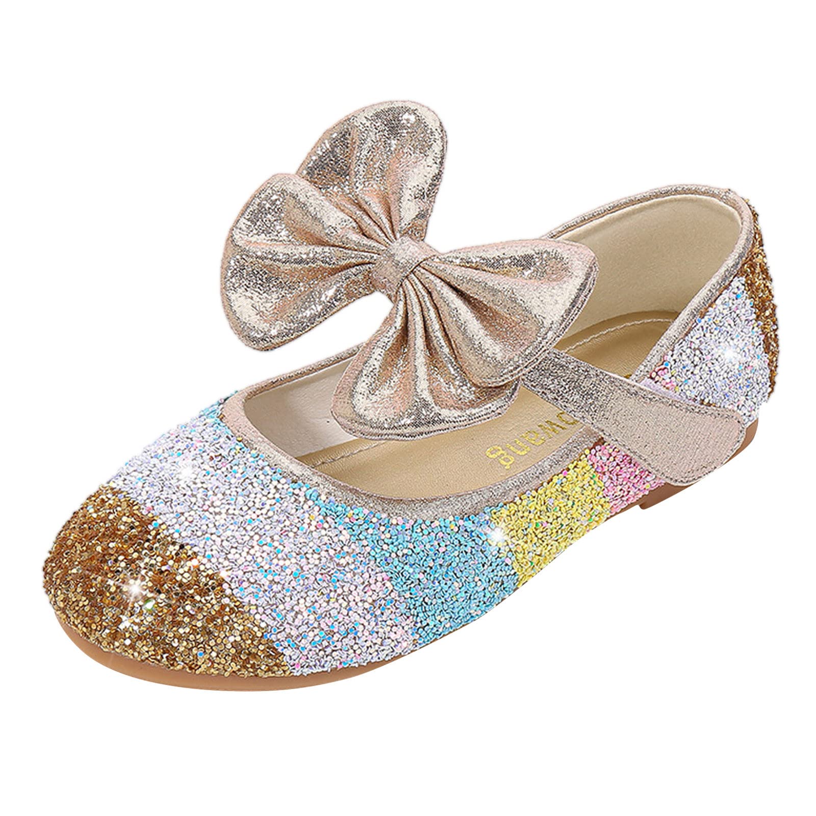 **Toddler Girls' Princess Sequin Rhinestone Bow Sandals – Sparkly Dance Shoes for Baby & Kids – Perfect for Parties, Pageants & Special Occasions**