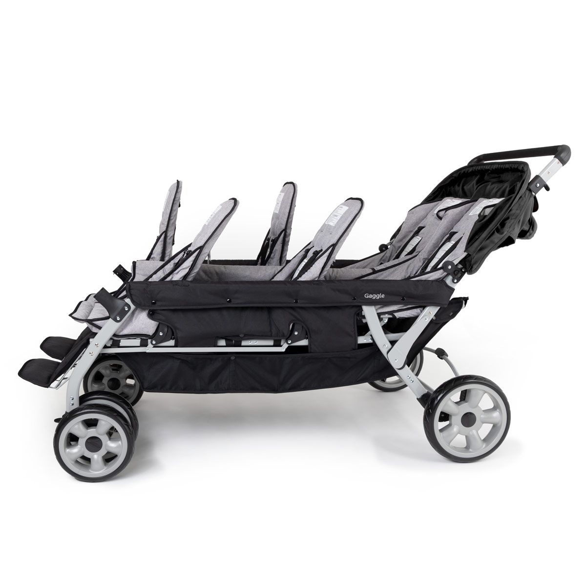 Gaggle Jamboree 6-Seat Stroller for Large Families - Lightweight Multi-Kid Baby Stroller with Canopy & Storage Basket - Perfect for Theme Parks, Zoos, and Group Outings