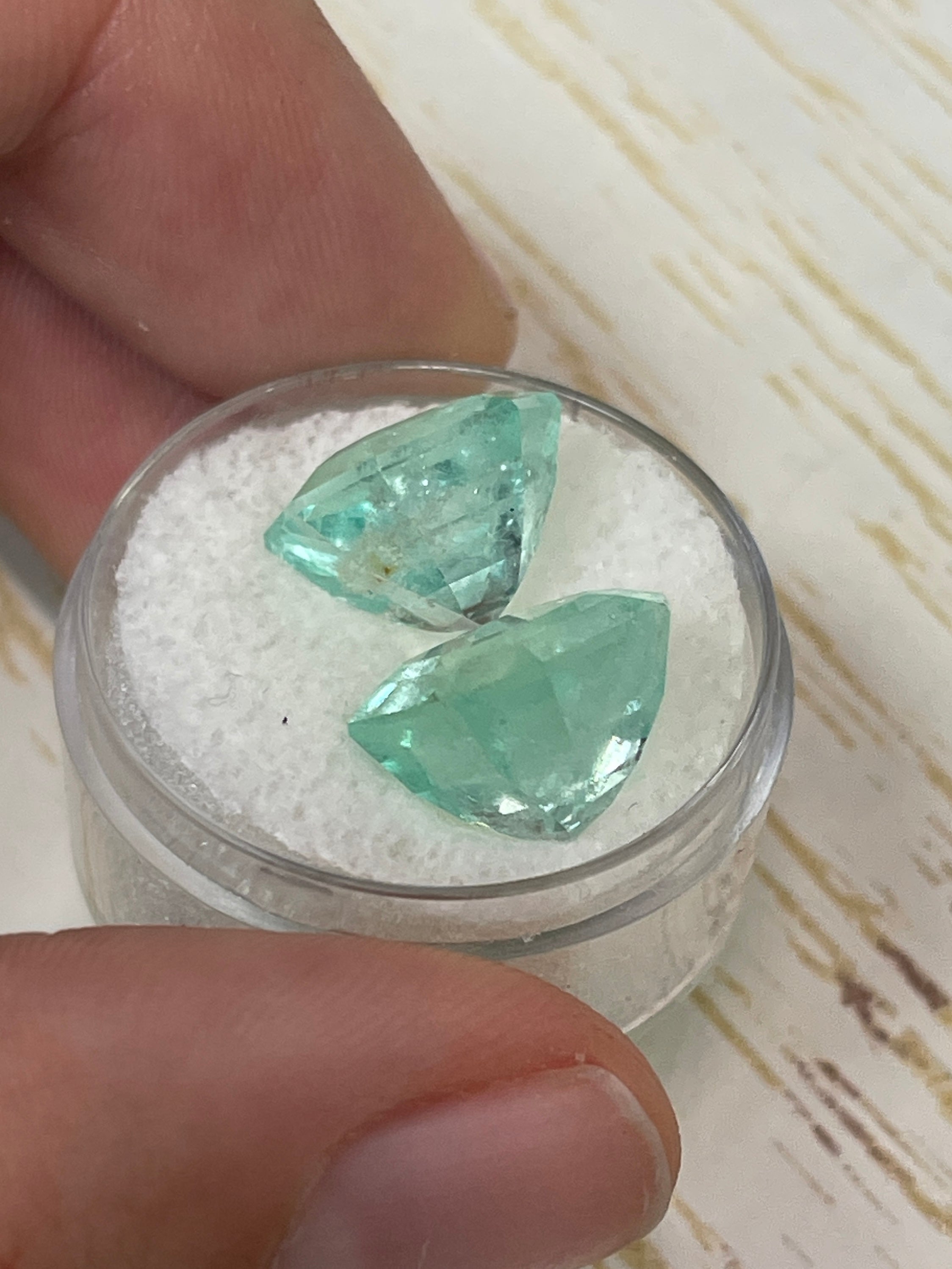 16.34tcw Matching Light Green Natural Colombian Loose Emeralds - Asscher Cut Gemstones for Jewelry Making, Engagement Rings & Luxury Gifts