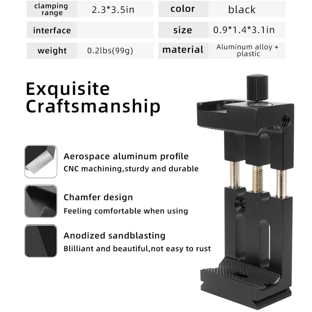 Rordigo Aluminum Tripod Bracket with Spirit Level & Cold Shoe Mount - Universal Phone Flashlight Holder for Photography, Vlogging & Live Streaming