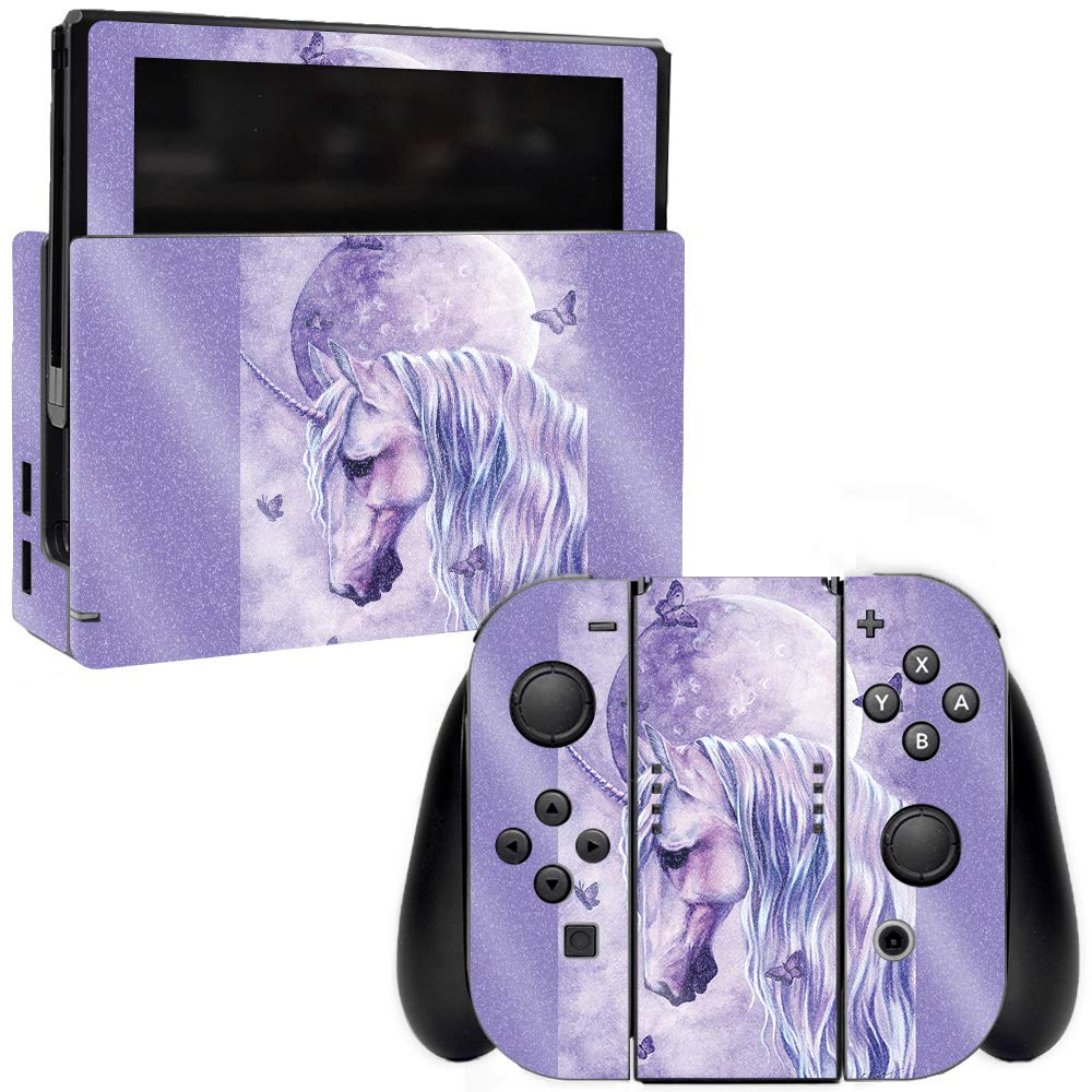 MightySkins Glossy Glitter Skin Cover for Nintendo Switch - Moonlit Magic | Protective & Durable High-Gloss Finish | Easy to Apply & Remove | Made in USA | Perfect for Gaming Protection & Customization
