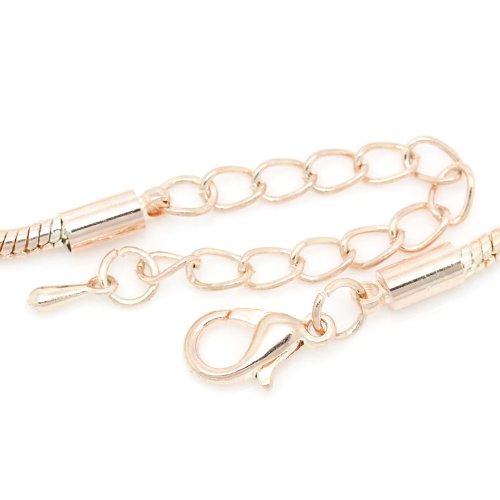 Sparkling Rose Gold Snake Chain Bracelet with Lobster Clasp - Elegant Jewelry for Women, Perfect for Parties, Dates & Special Occasions