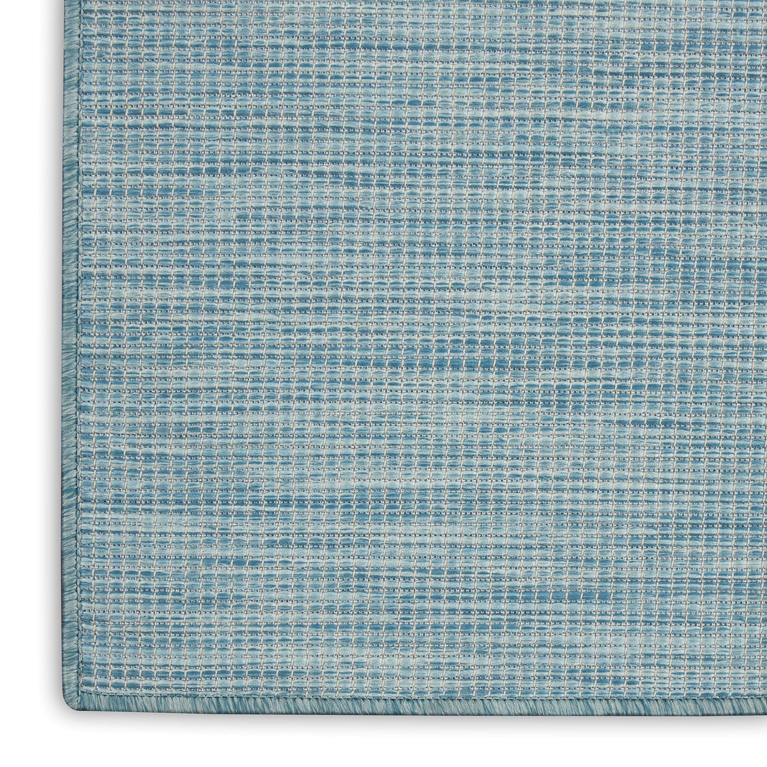 Nourison Positano Indoor-Outdoor Aqua 9' x 12' Area Rug - Easy to Clean, Non-Shedding, Stain Resistant - Perfect for Bedroom, Living Room, Dining Room, Backyard, Deck & Patio - Great for High-Traffic Areas and Outdoor Entertaining (9x12)