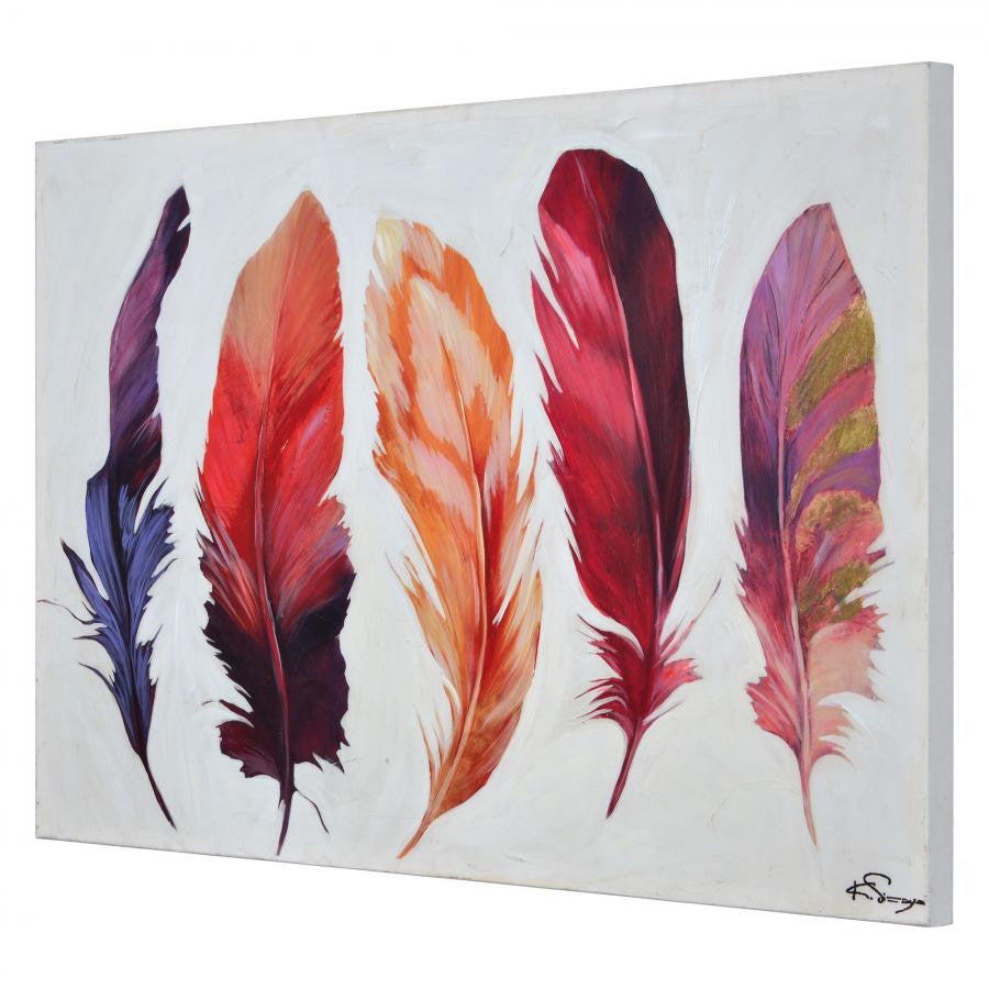 Feather Bliss Painting OL1418 - Handmade Canvas Wall Art for Home Decor, Living Room, Bedroom & Office | Perfect Gift for Housewarming, Wedding & Birthday