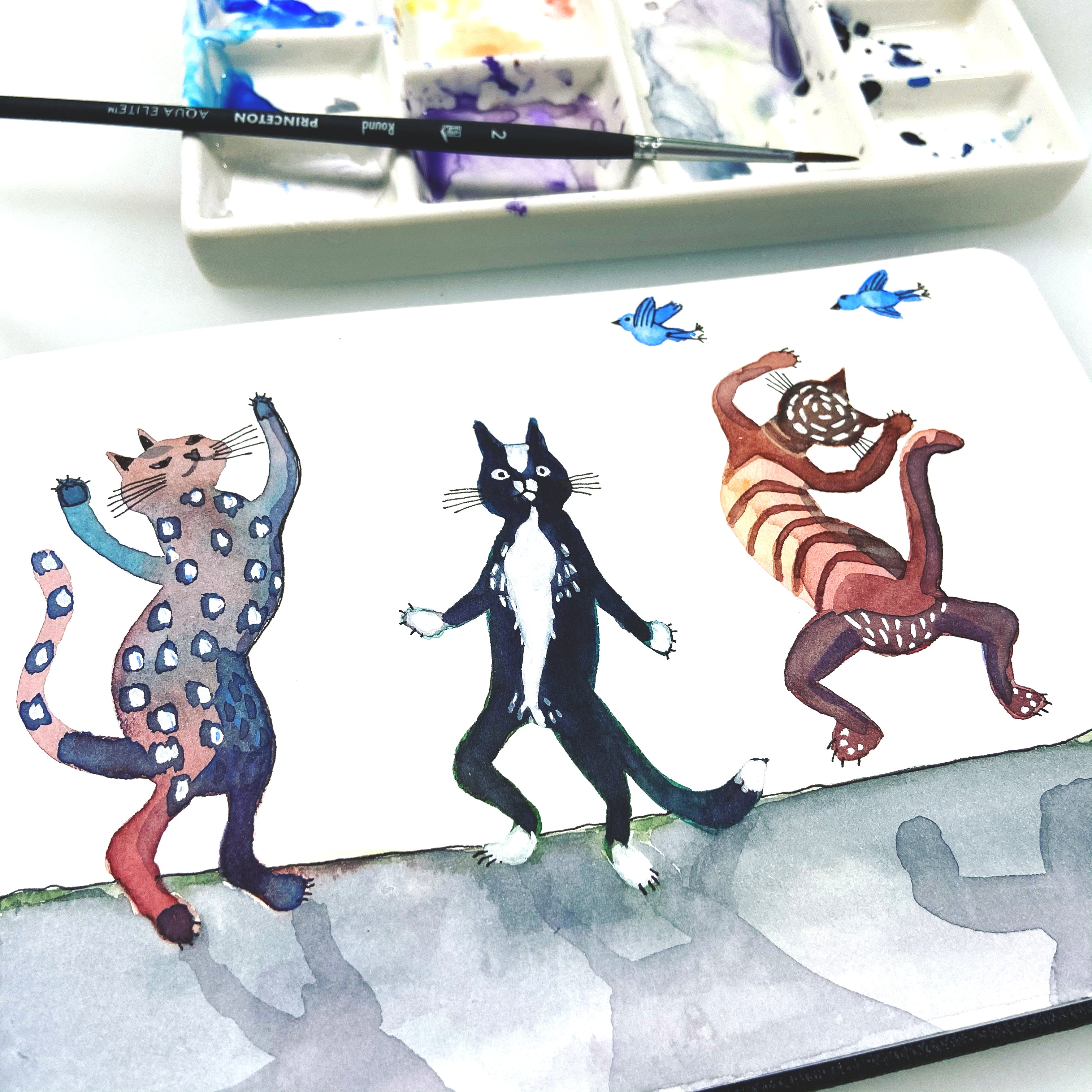 Origami Dancing Cats Kit (4531) - Fun DIY Paper Craft for Kids & Adults, Perfect for Home Decor, Party Favors, and Creative Gifts