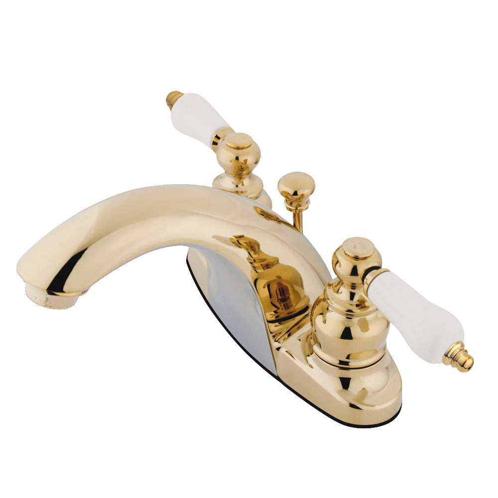 Kingston Brass KB7641PL 4-Inch Centerset Bathroom Faucet - Polished Nickel Finish for Vanity Sinks, Powder Rooms & Guest Bathrooms