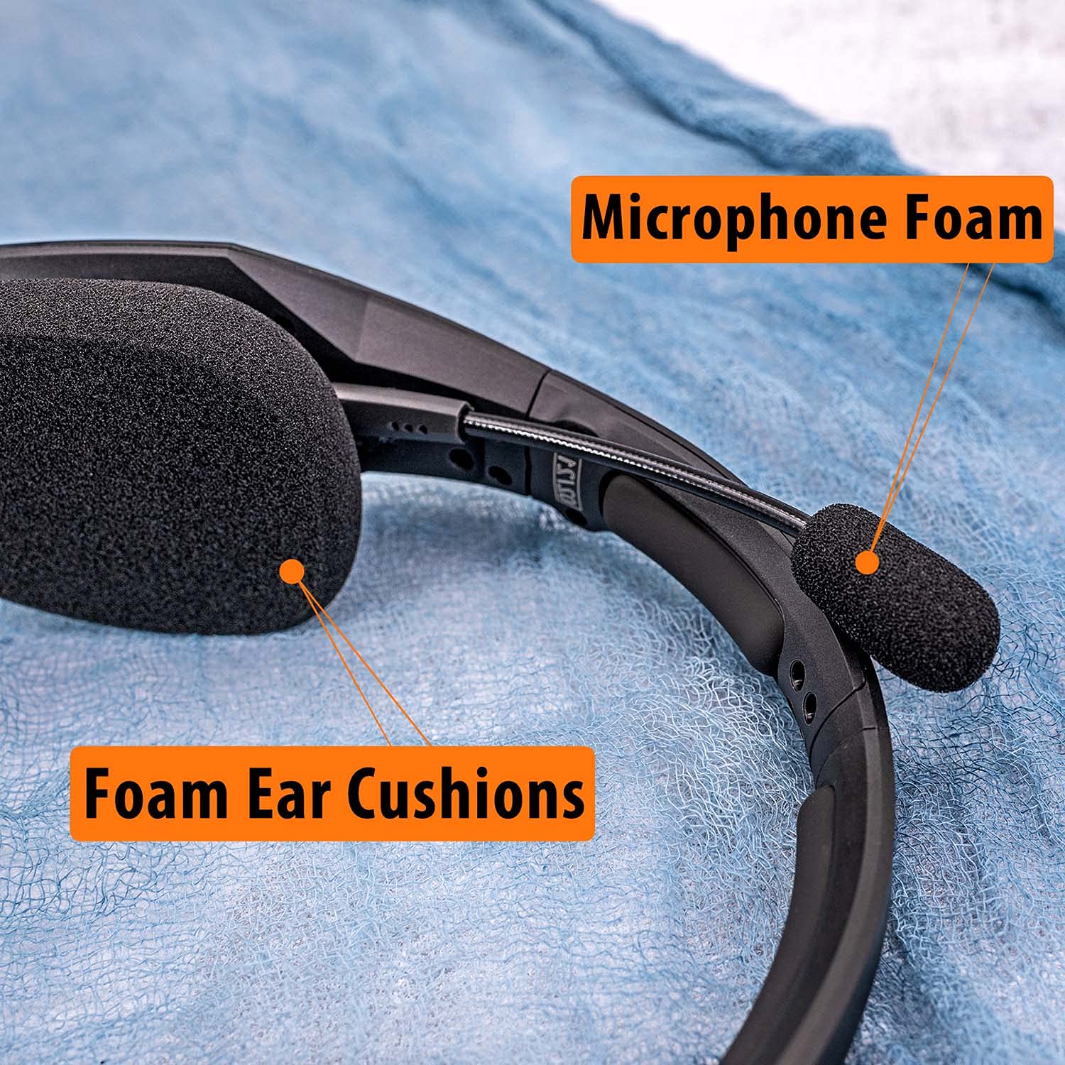 TRANSTEK B450-XT Replacement Ear Pads Cushion & Mic Foam - Compatible with B450-XT/B450XT Headset Accessories | Noise Isolation Comfort for Gaming, Office & Call Center Use