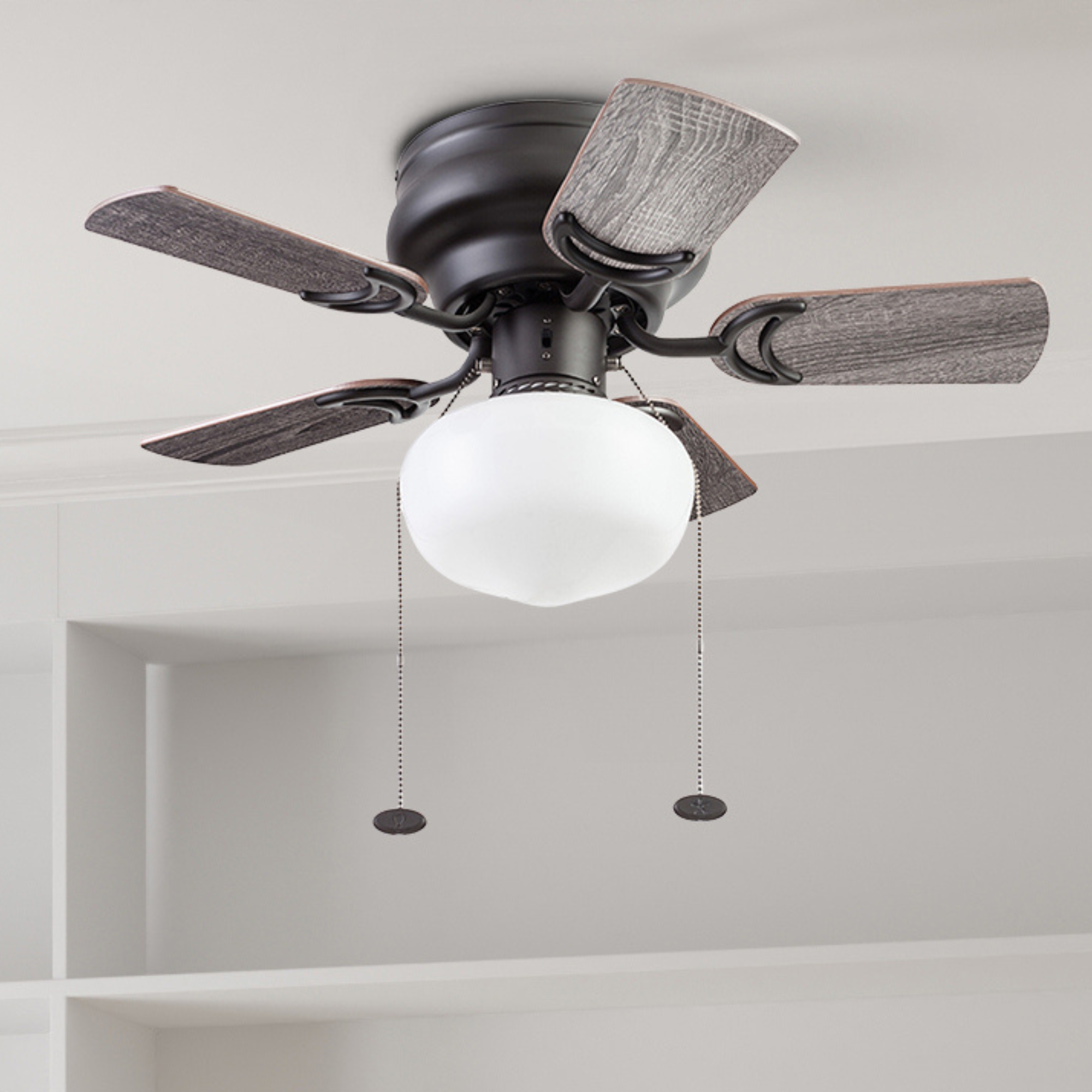 28 Inch Bronze Ceiling Fan with Pull Chain - Hero Series - Perfect for Living Room, Bedroom, and Outdoor Spaces