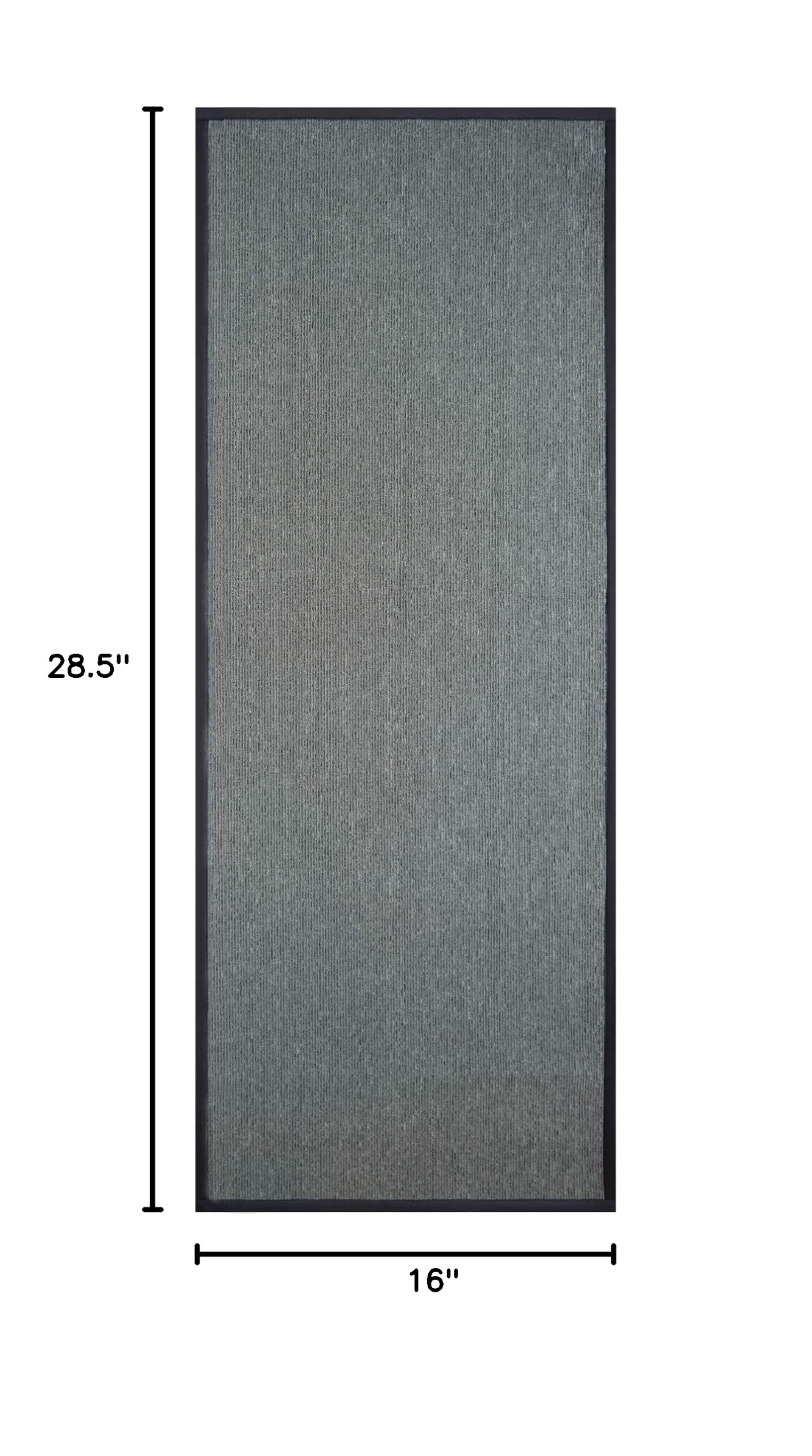 Premium Synthetic Sisal Runner Rug - Softer & More Durable Than Natural Sisal, Stain Resistant & Easy to Clean - Graphite Color 28.5