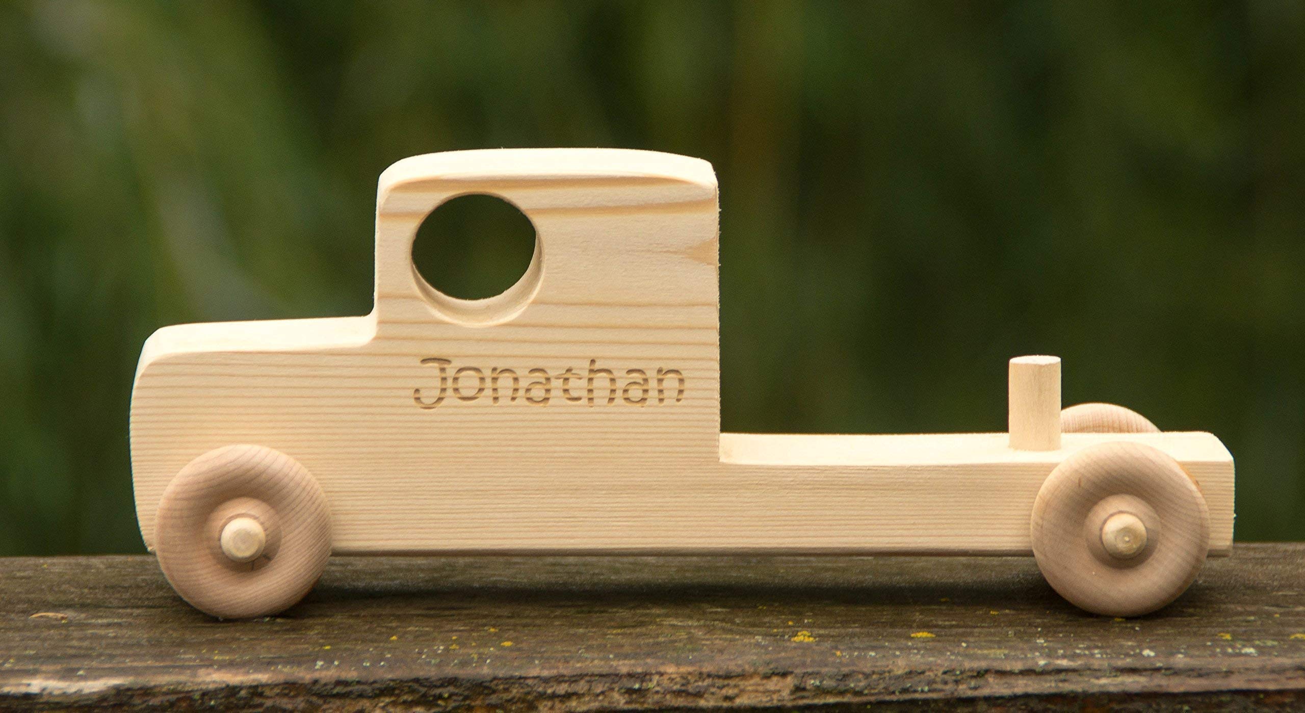 Personalized Wooden Toy Truck with Toy Cars - Semi Trailer Push Toy for Kids & Toddlers - Educational Gift for Birthday & Christmas Playtime