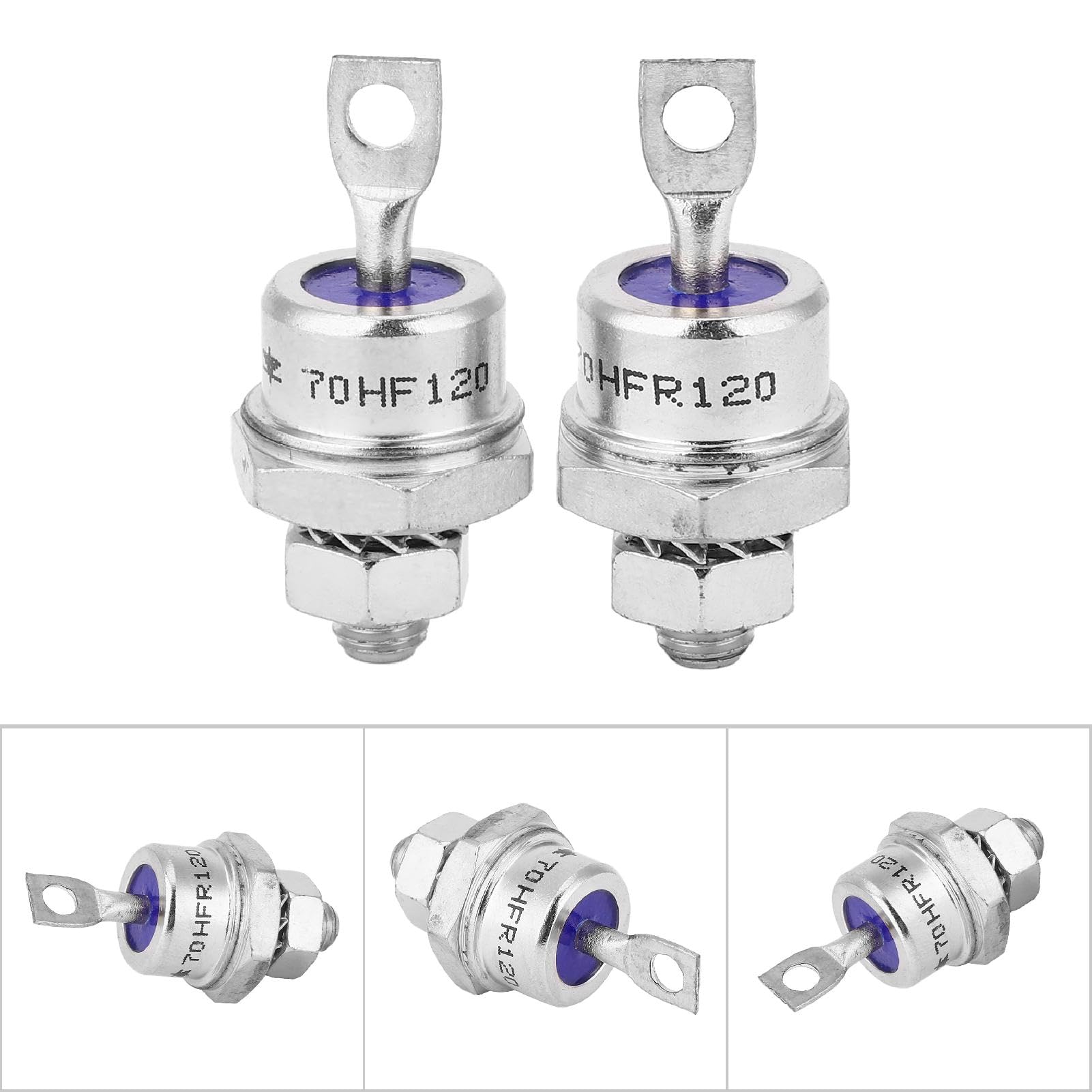 High Power Spiral Rectifier Diode - 5 Pairs Stud Mount Diodes with Iron Base for Battery Chargers, Motor Control, Power Supplies & Welding Machines - Perfect for Industrial & DIY Electrical Projects