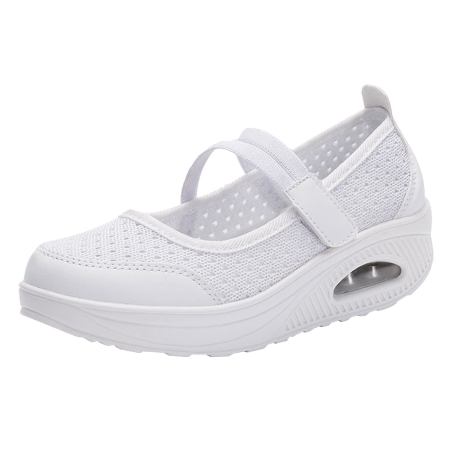 Women's Comfortable Slip-On Sneakers - Breathable Mesh Walking Shoes for Running, Tennis & Work | Fashionable Wedge Platform Loafers with Cushioning Support | Perfect for Casual Wear, Office & Outdoor Activities
