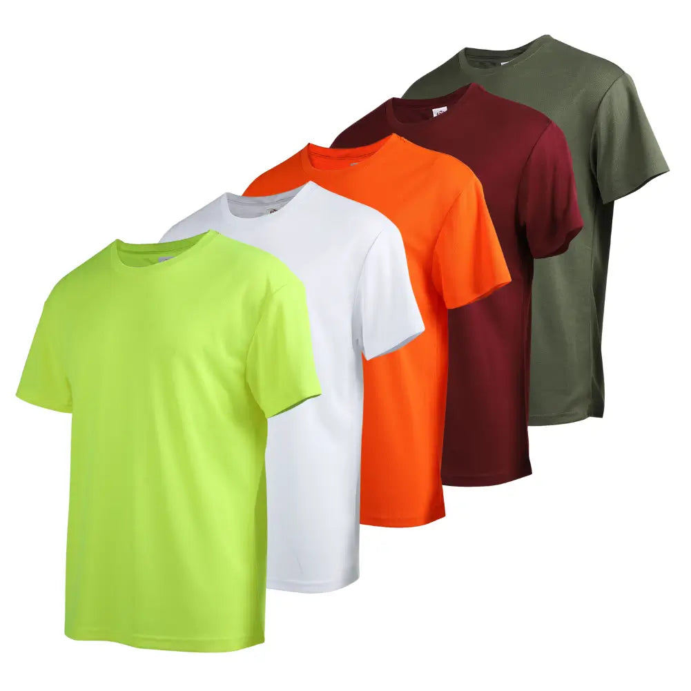 5 Pack Men's Short Sleeve Cotton T-Shirts - Breathable Casual Tees for Everyday Wear, Gym & Outdoor Activities
