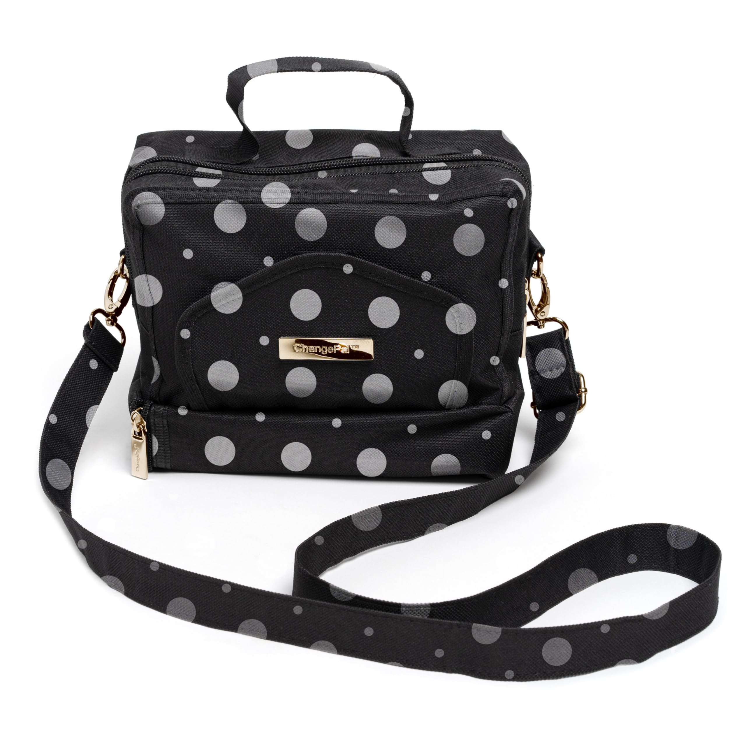 Compact Diaper Bag with Portable Changing Pad - Front Wipes Pocket, Adjustable Shoulder & Stroller Straps - Convertible Crossbody to Backpack for Moms - Perfect for Travel, Shopping & Daily Outings with Baby