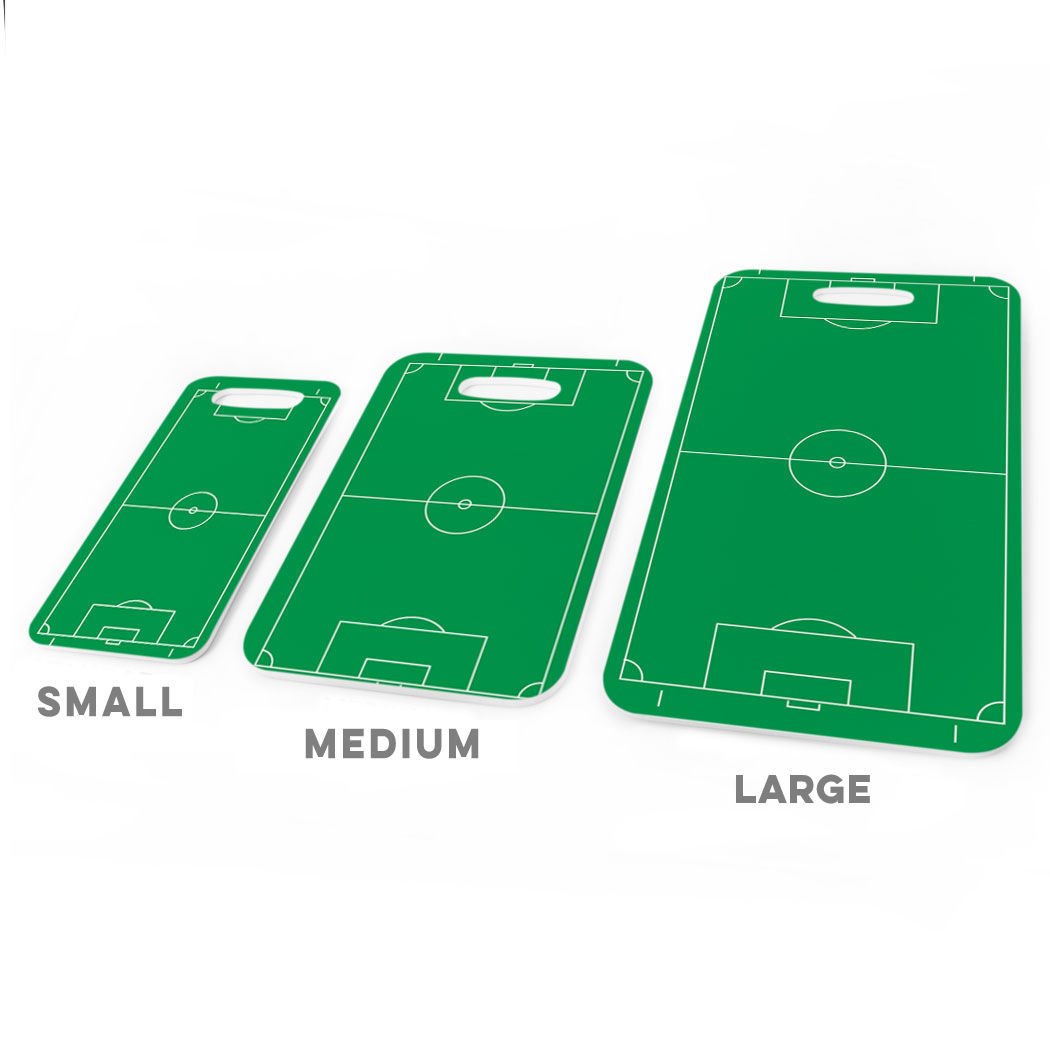 ChalkTalkSPORTS Soccer Luggage Tag & Bag Tag with Standard Field Lines - Perfect for Soccer Players, Travelers & Sports Fans