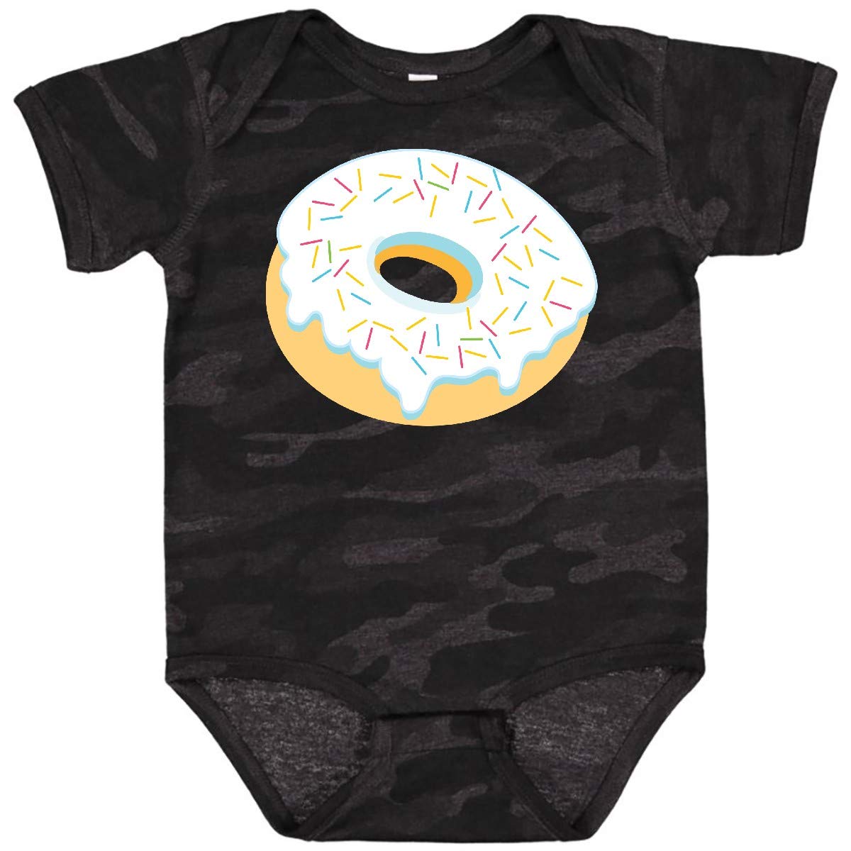 Inktastic White Donut with Sprinkles Baby Bodysuit - Cute Unisex Onesie for Newborns & Infants - Perfect for Birthday Parties, Photo Shoots & Everyday Wear
