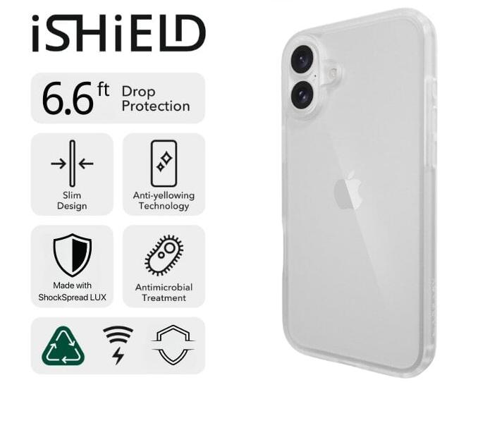 Premium iShield Crystal Palace Clear Case for iPhone 16 Plus - Ultra Slim Protective Cover with Scratch Resistance | Perfect for Everyday Use, Travel & Outdoor Activities