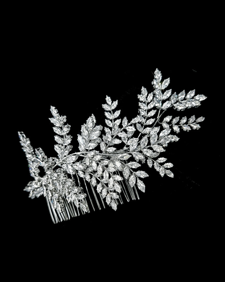 Elegant Crystal Leaf Bridal Hair Comb - Wedding Headpiece by Zara | Perfect for Brides, Bridesmaids & Special Occasions