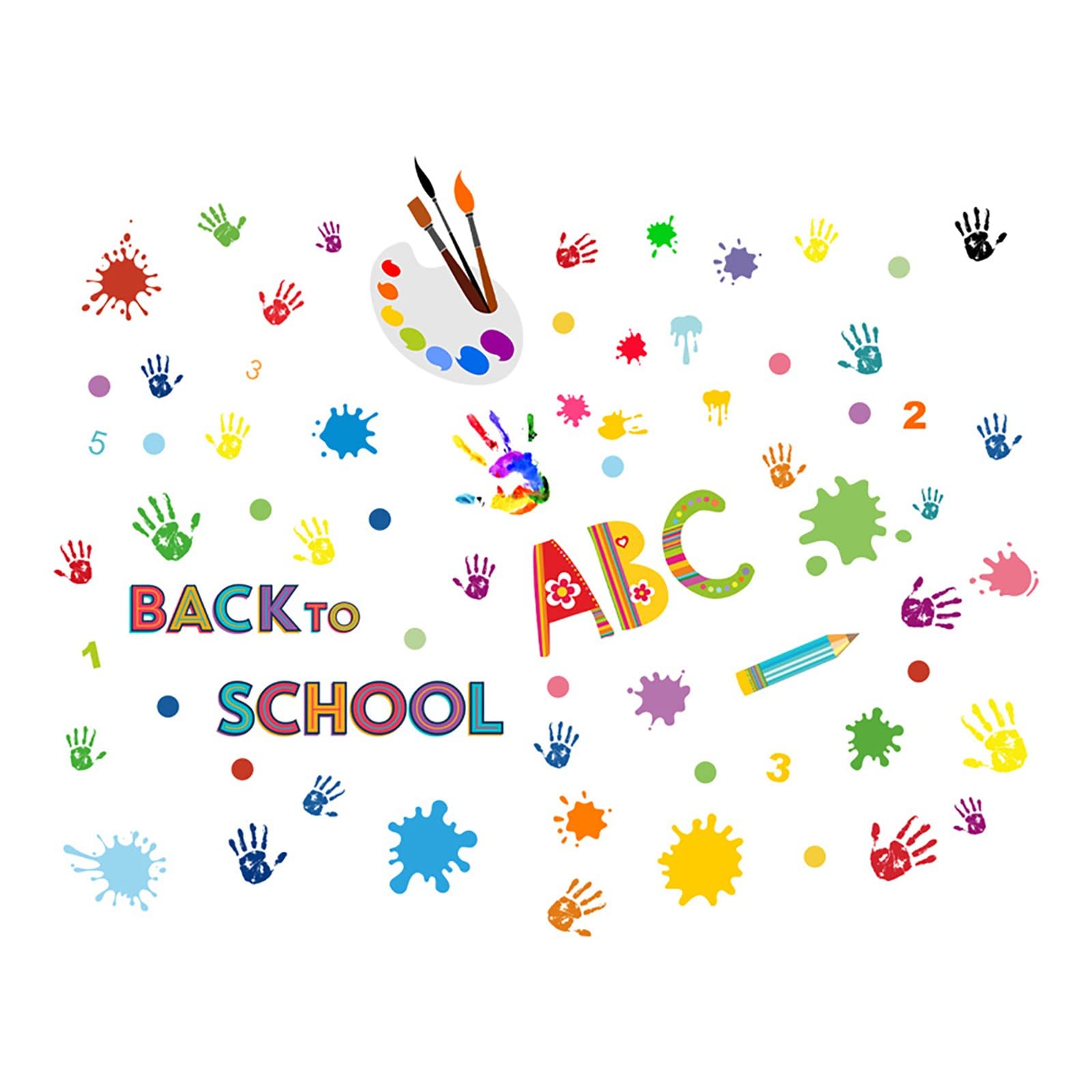 Kids Puffy Stickers for School - DIY Watercolor Wall Decals | Classroom & Home Decor