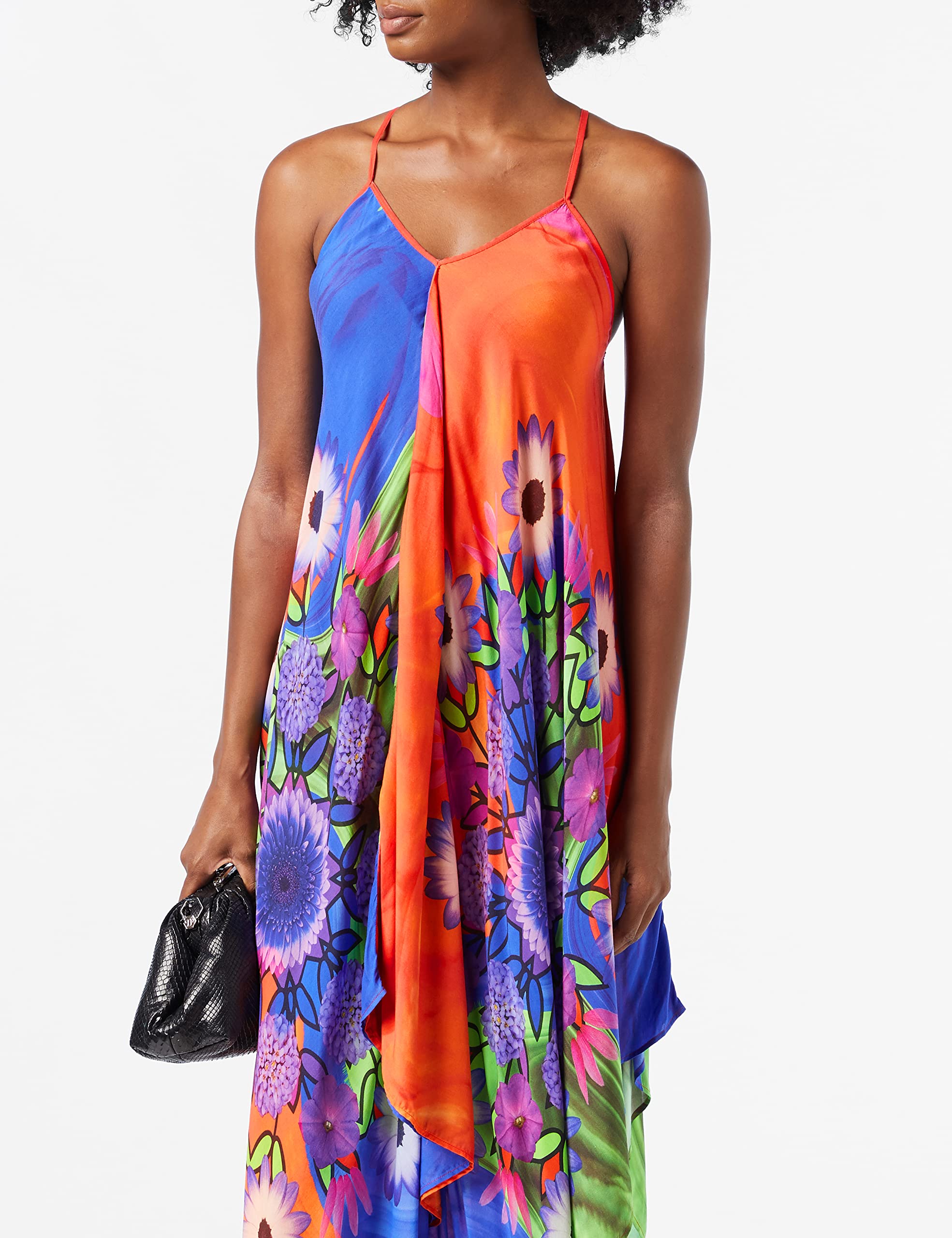 Desigual Women's Floral Beach Dress - Roseau Print, Size M | Perfect for Summer Vacations, Beach Getaways & Casual Outings