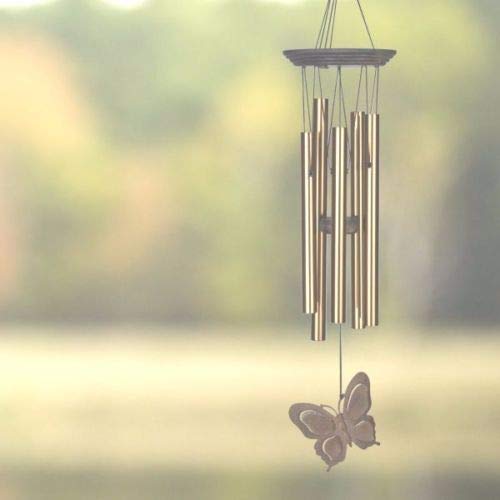 Chimes My Butterfly Wind Chime - Handcrafted Pine Wood & Bronze Aluminum Tubes for Outdoor Garden Decor | Perfect for Patio, Porch, and Backyard Relaxation