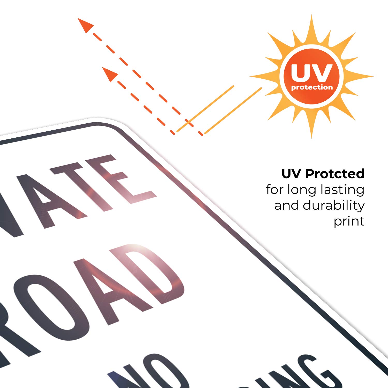 Private Road No Trespassing Sign - 18x24 Inches Rust-Free .063 Aluminum - Fade Resistant & Easy Mounting - Indoor/Outdoor Use - Made in USA - Perfect for Driveways, Farms & Property Boundaries