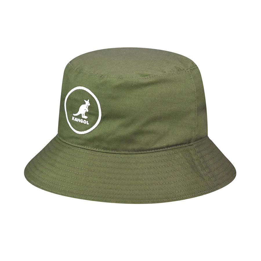 KANGOL COTTON BUCKET HAT K2117SP - Olive Green Unisex Sun Hat for Men & Women, Outdoor Beach Hiking Travel Accessory