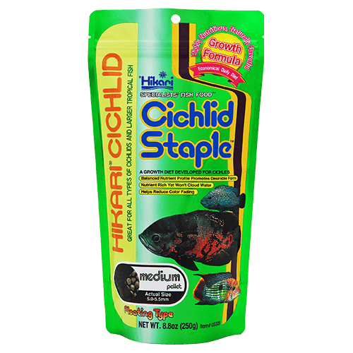 Hikari Cichlid Staple Floating Pellet Fish Food - Premium Nutrition for African & American Cichlids - Ideal for Aquarium, Pond & Tropical Fish Tanks