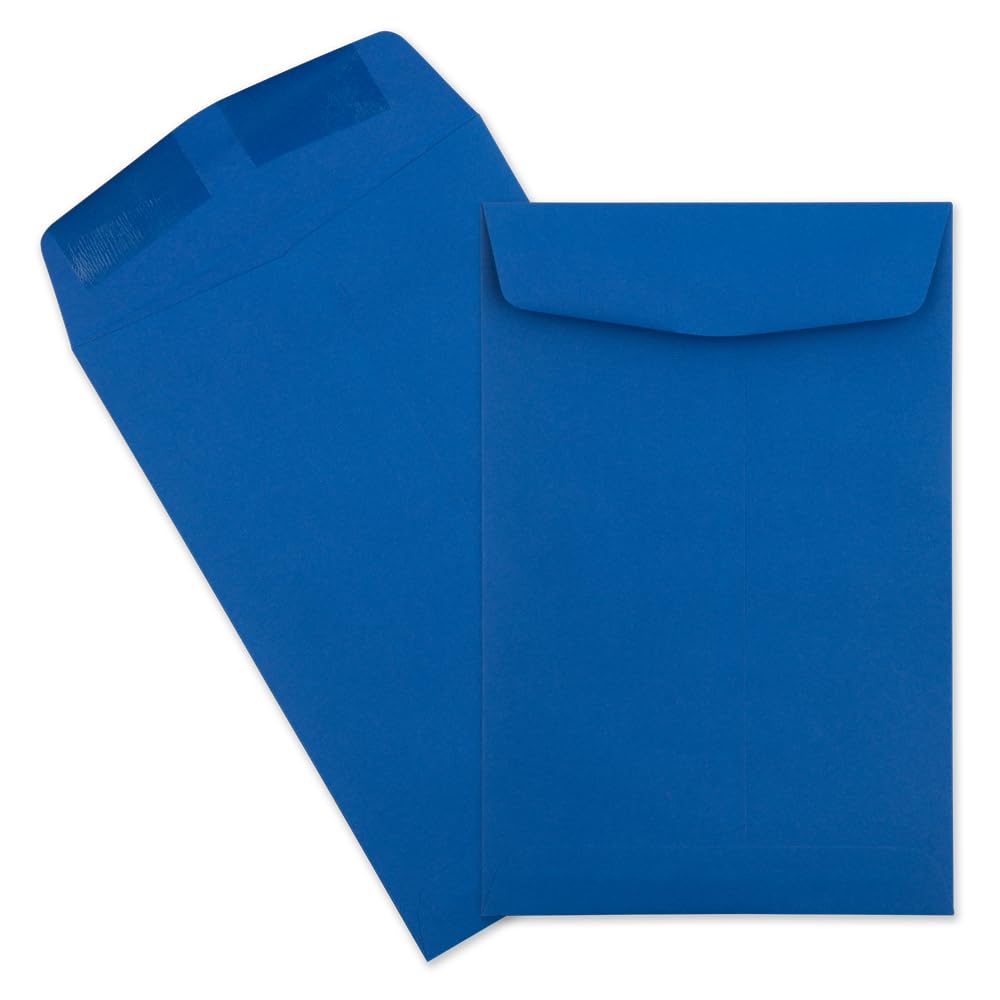 Premium JAM PAPER 6x9 Open End Catalog Envelopes - Presidential Blue - 500/Box Bulk Pack for Business Mailings, Invoices & Marketing Materials