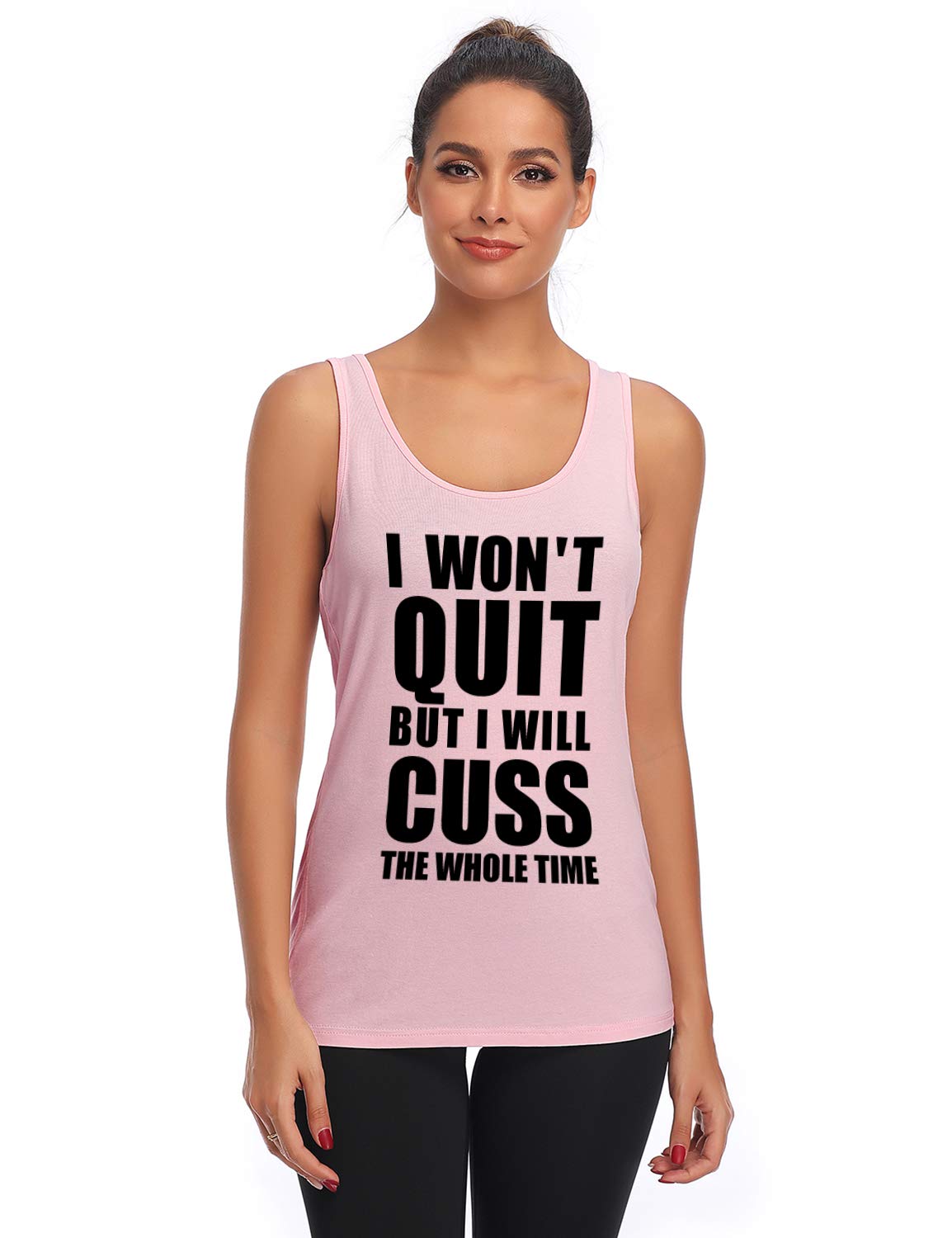 Funny Saying Racerback Tank Tops for Women - Sleeveless Workout Shirts | Gym, Yoga & Summer Casual Wear