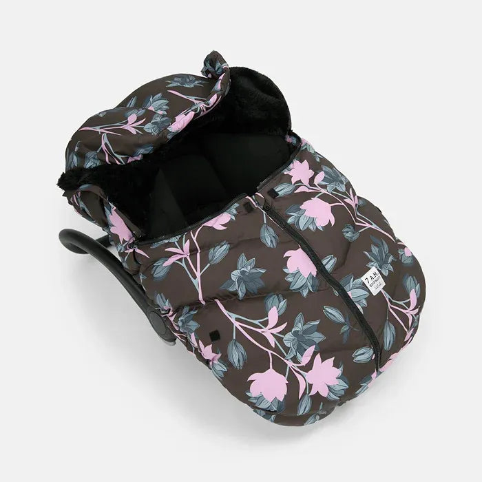 Warmmuffs 212 Premium Car Seat Cover Cocoon - Soft & Cozy Baby Car Seat Protector for Winter - Perfect for Travel, Stroller & Nursery in Nightingale Garden Design
