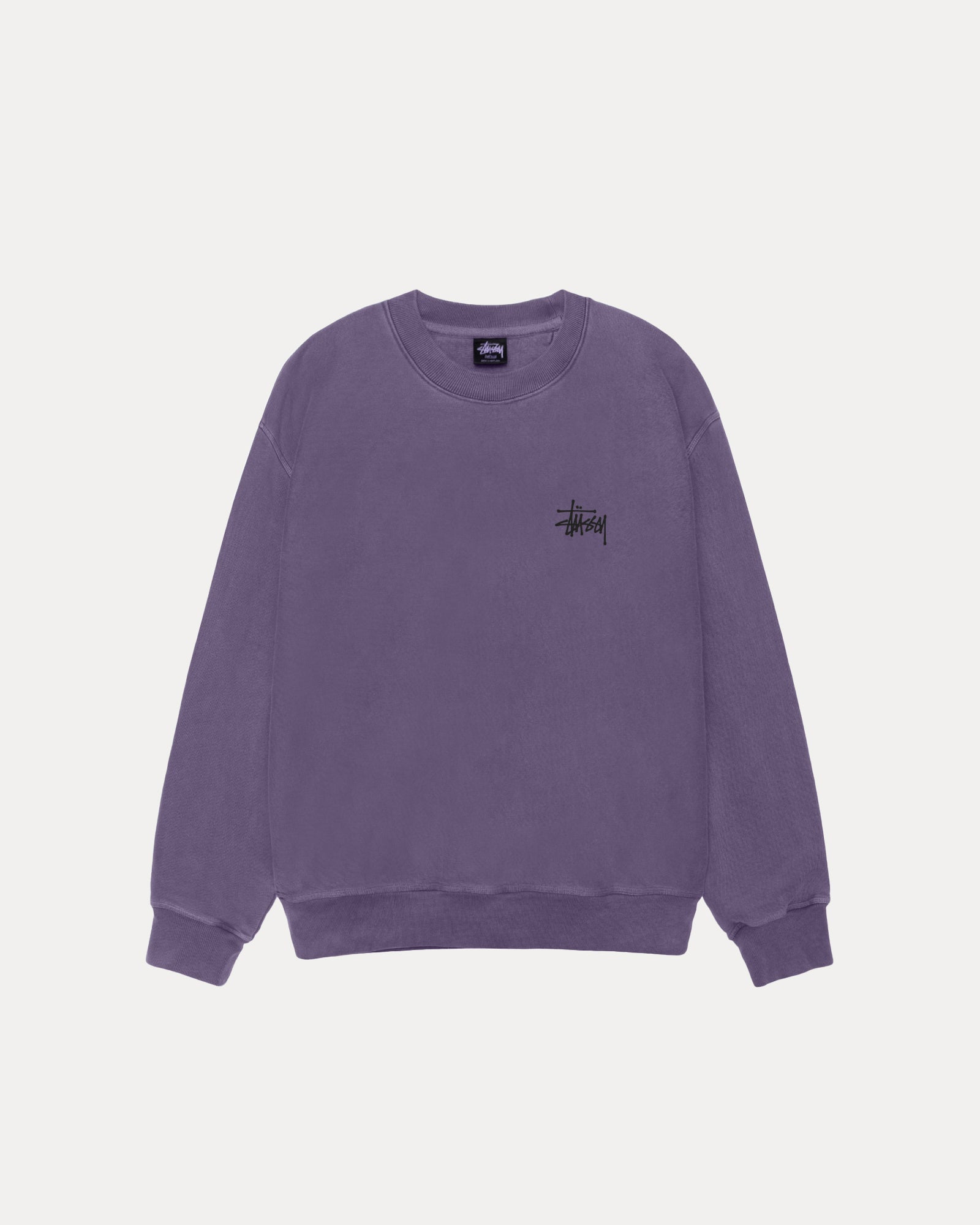 Stüssy Pigment Dyed Basic Crewneck Sweatshirt - Men's Casual Streetwear for Everyday Comfort & Style