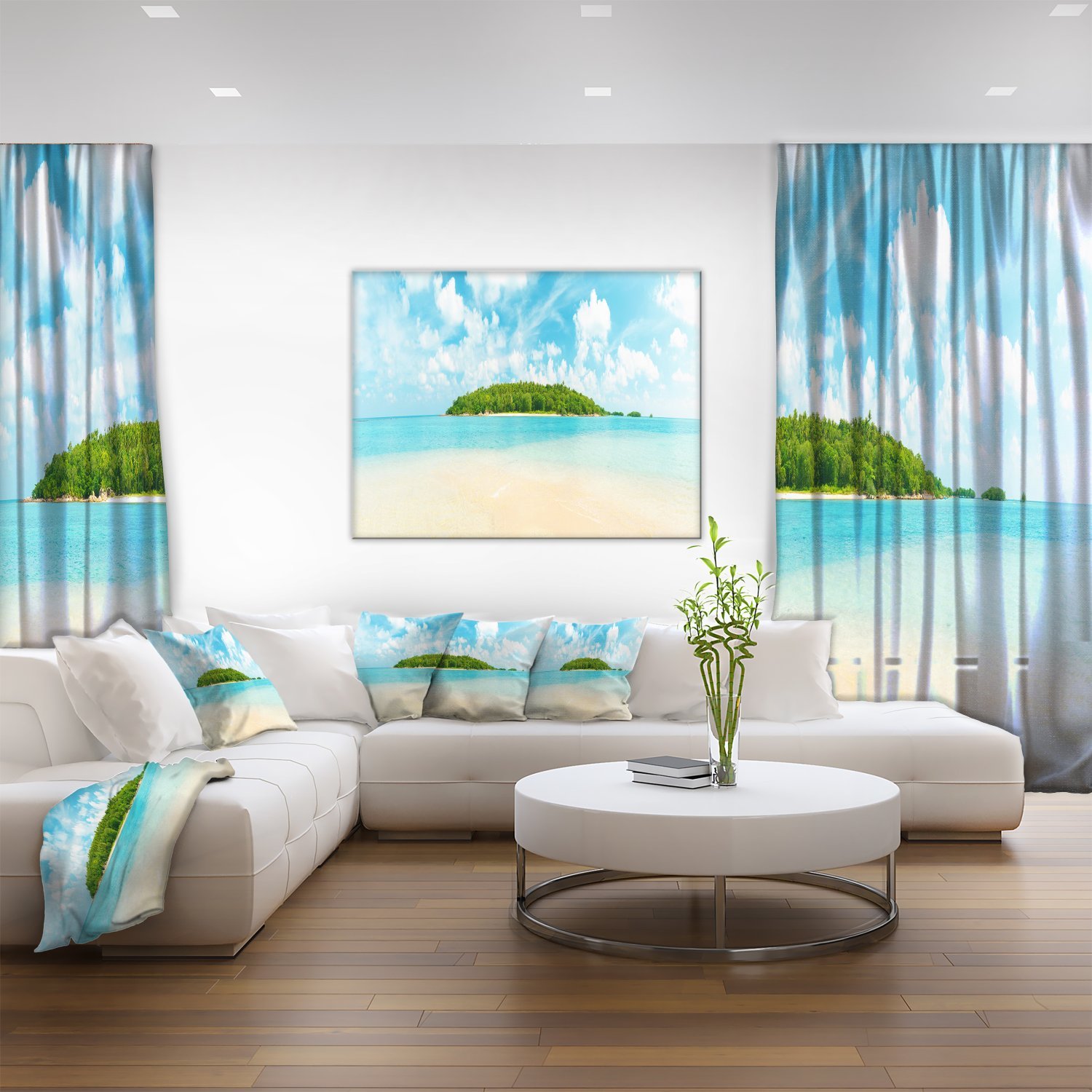 Tropical Island Panorama Large Canvas Wall Art Print - Stunning Beach Sunset Landscape Photography for Living Room, Bedroom & Office Decor