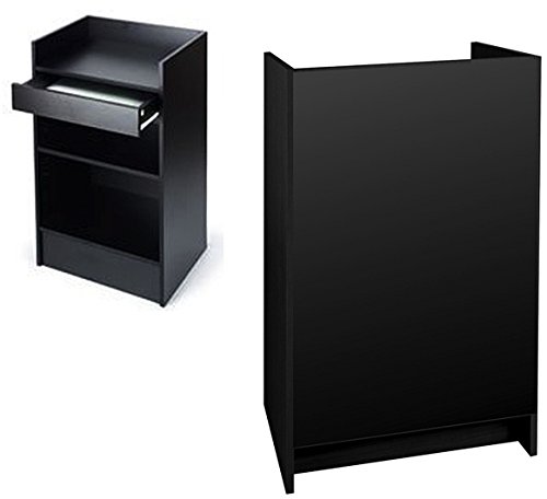 Black Melamine Garment Rack with Adjustable Shelves & Pull-Out Drawer - 24