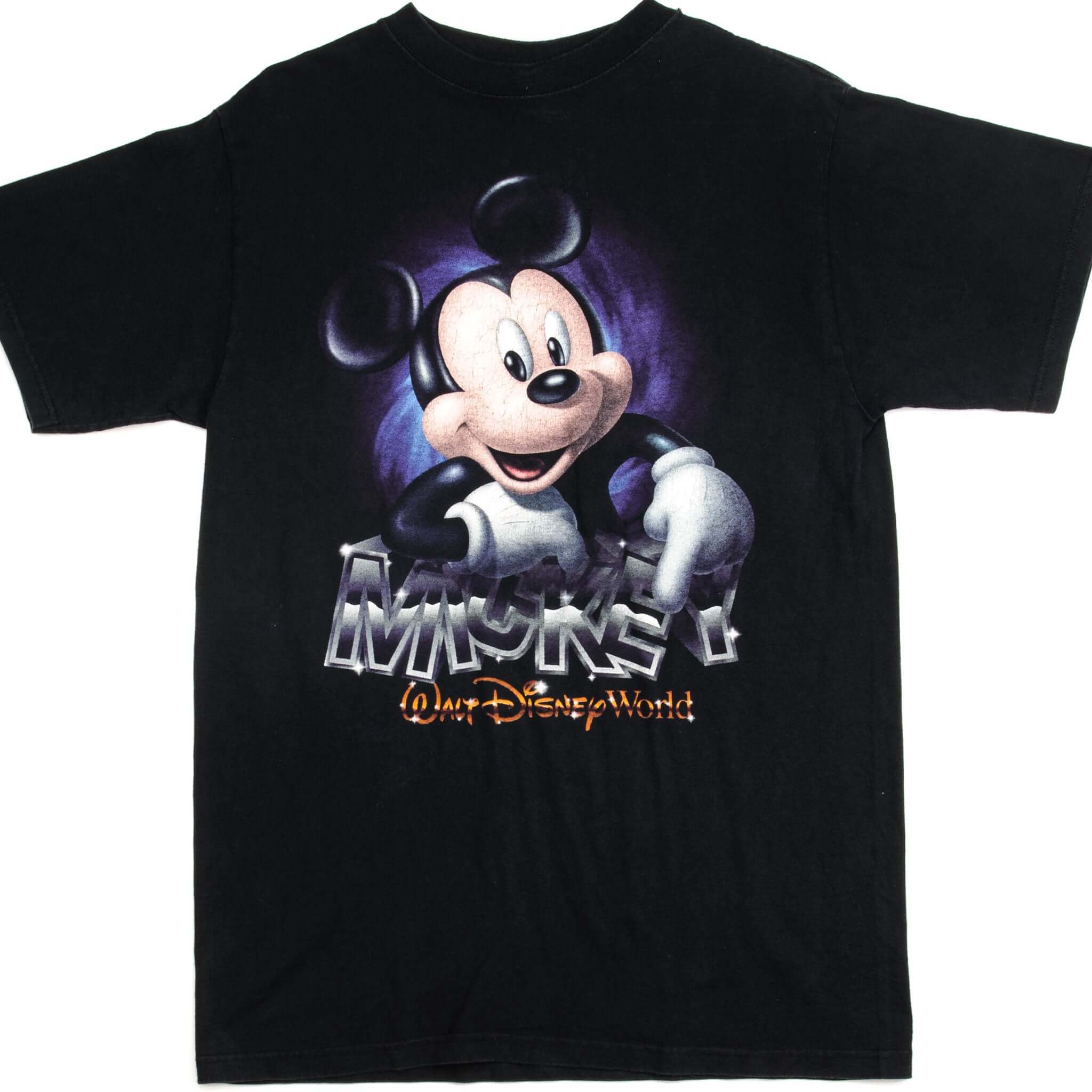 Vintage Disney World Mickey Mouse Graphic T-Shirt - Medium Size - Retro Mickey Tee for Theme Park Fans & Disney Collectors
