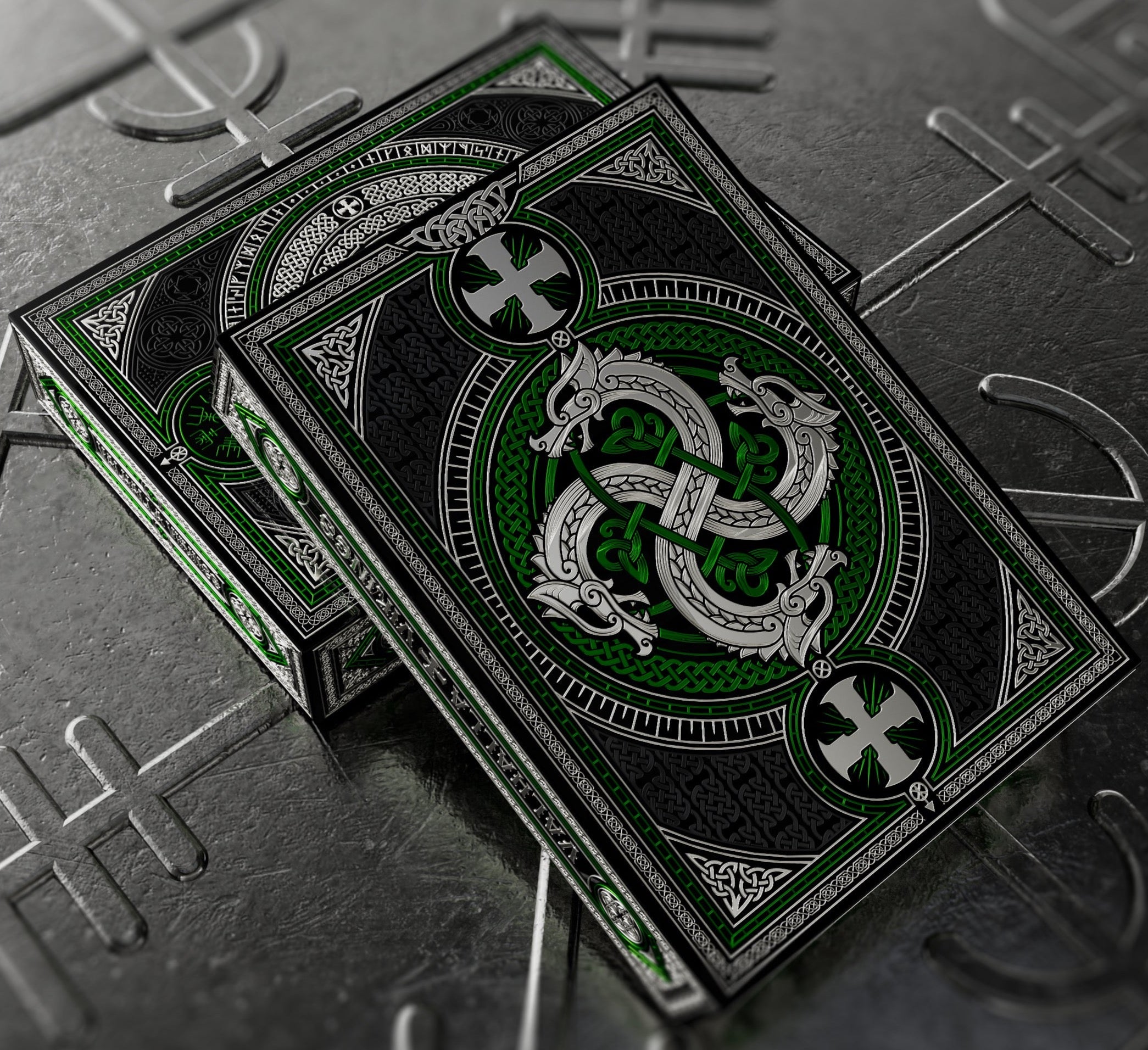 Valhalla Viking Playing Cards - Premium Gilded Emerald Deck for Poker, Magic Tricks & Collectors | Perfect for Game Nights, Gifts & Cardistry